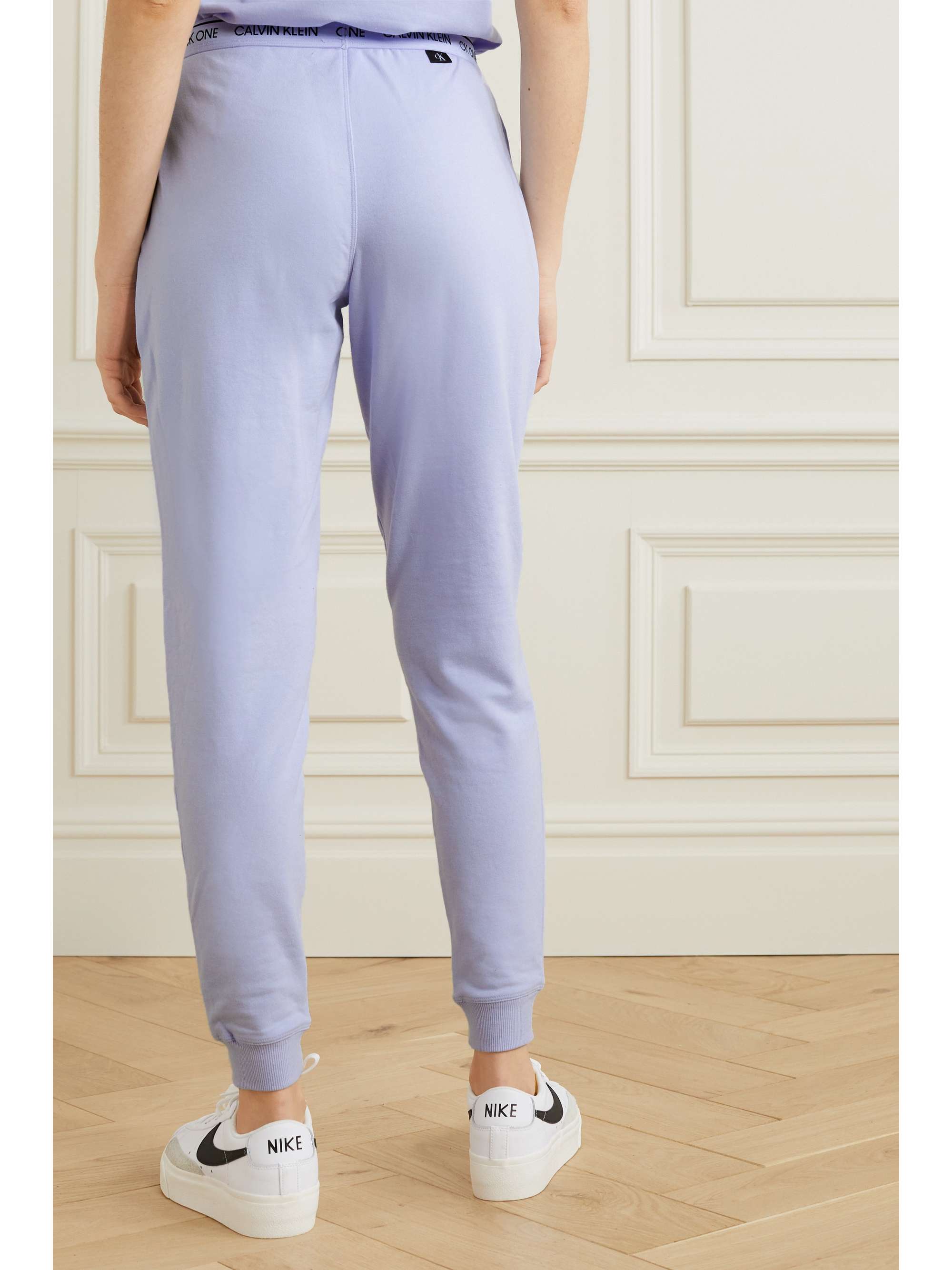 Blue CK One cotton-blend jersey track 