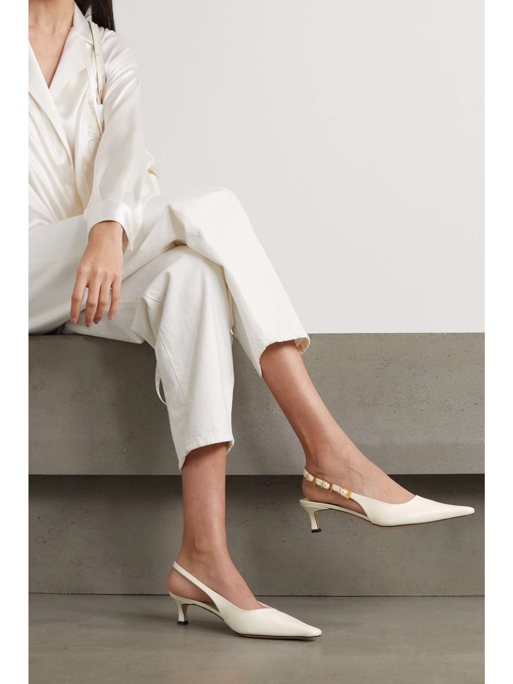 white slingbacks
