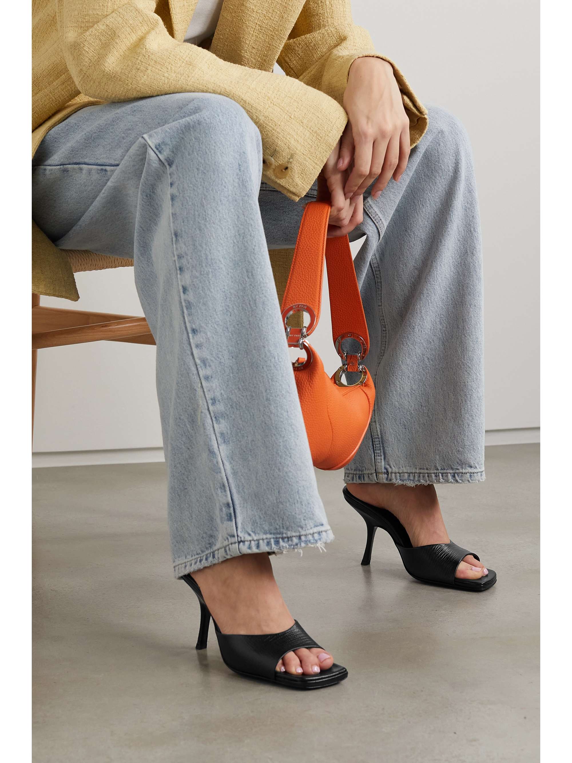 BY FAR Mora textured-leather mules