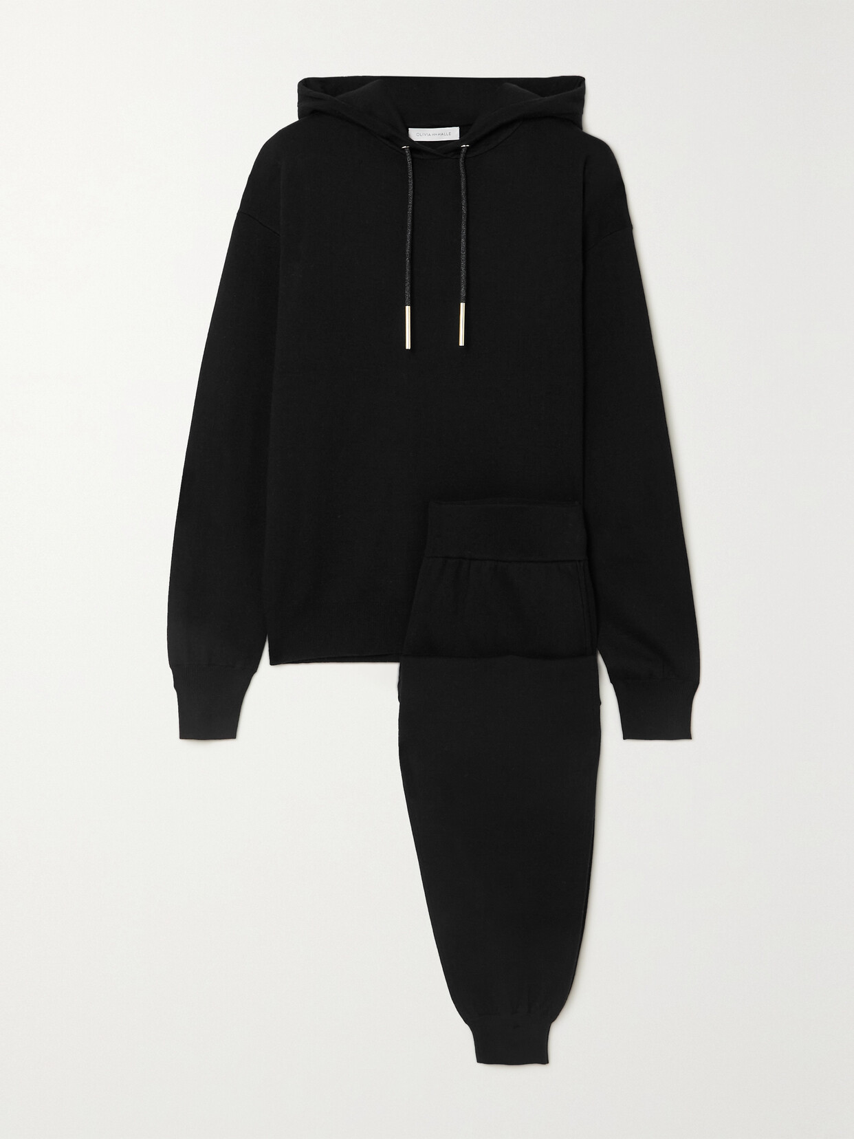 OLIVIA VON HALLE GIA BERLIN SILK AND CASHMERE-BLEND HOODIE AND TRACK PANTS SET