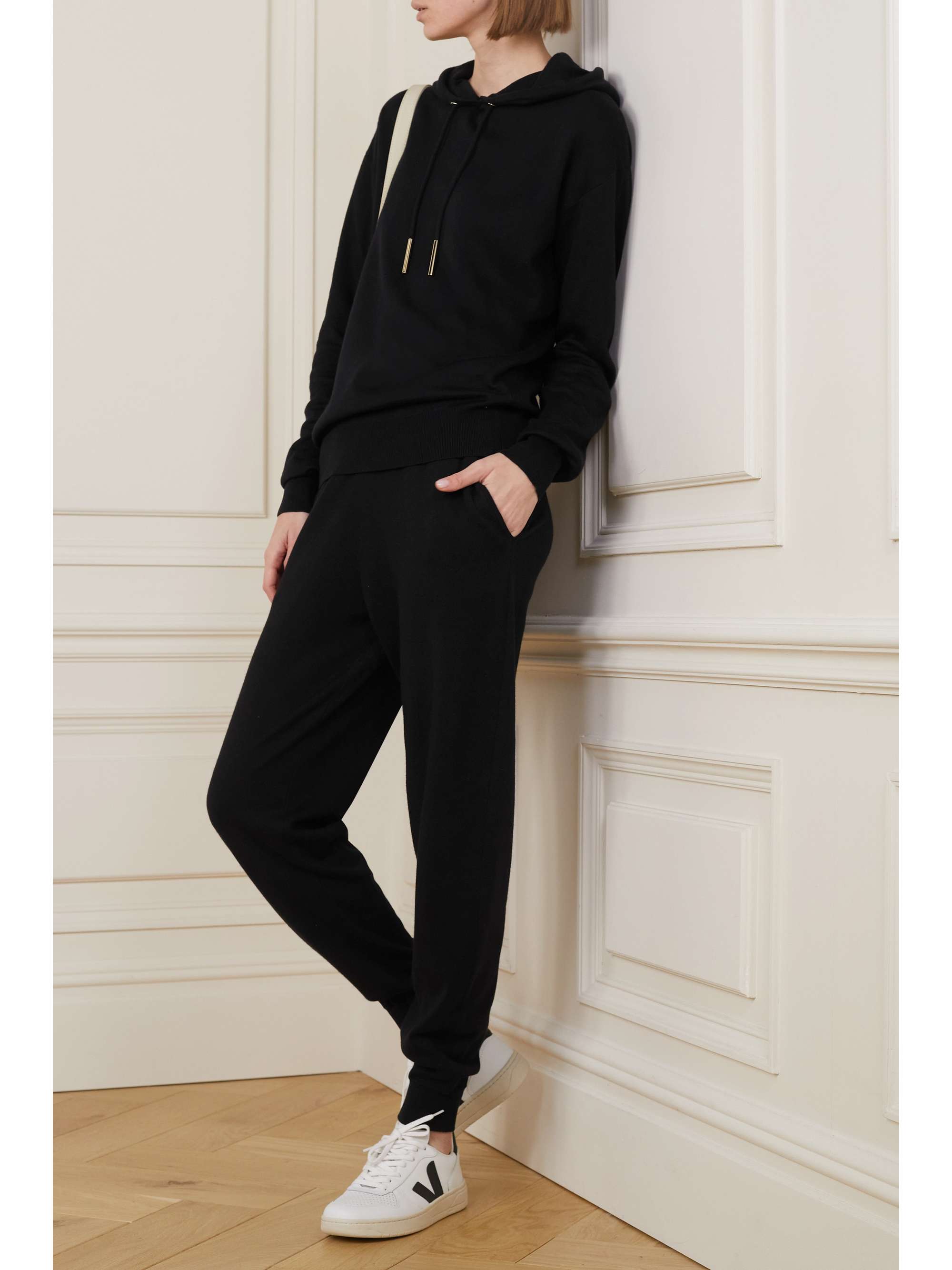 OLIVIA VON HALLE Gia Berlin silk and cashmere-blend hoodie and track pants  set