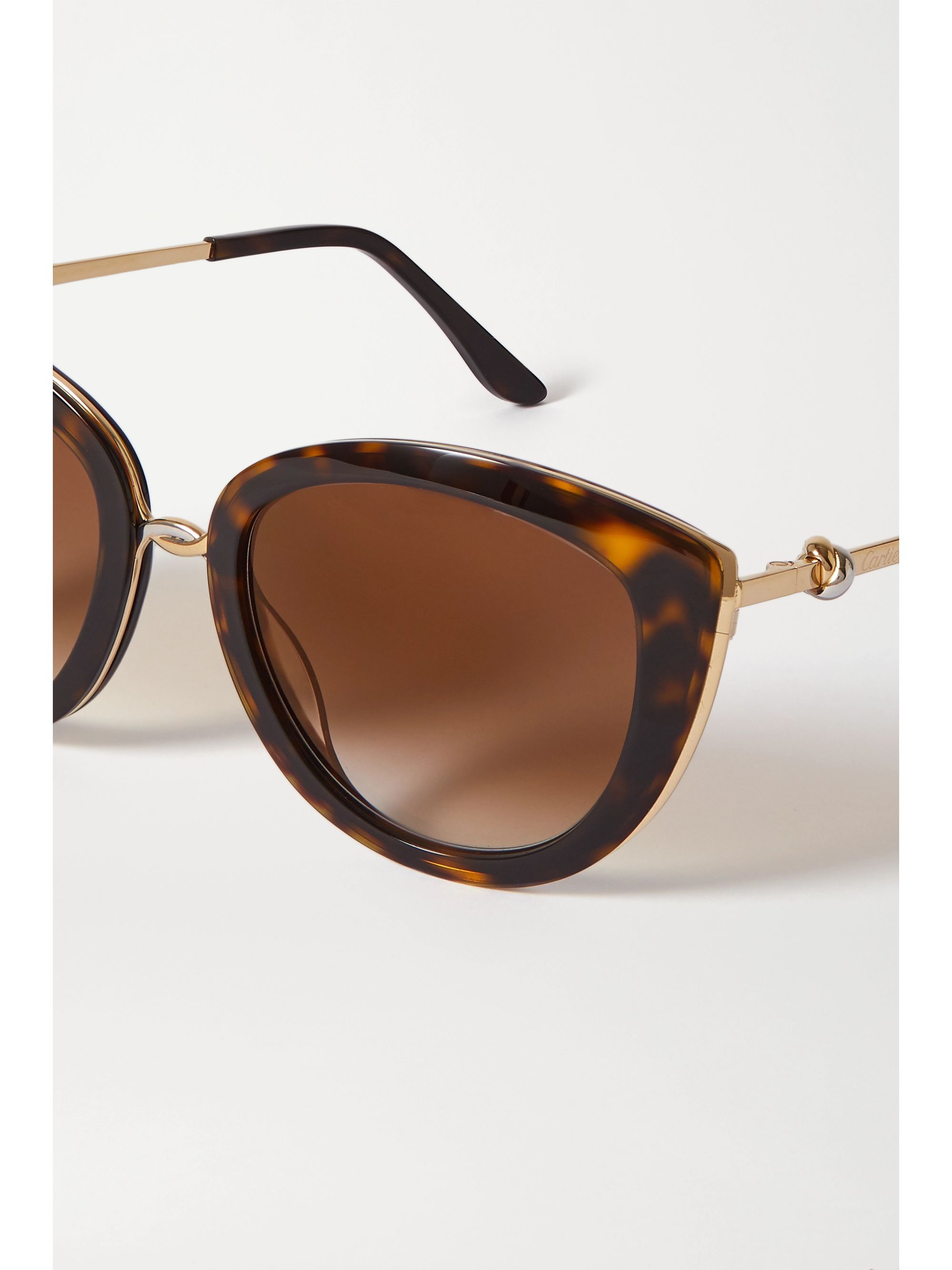 Tortoiseshell Trinity cateye tortoiseshell acetate and goldtone