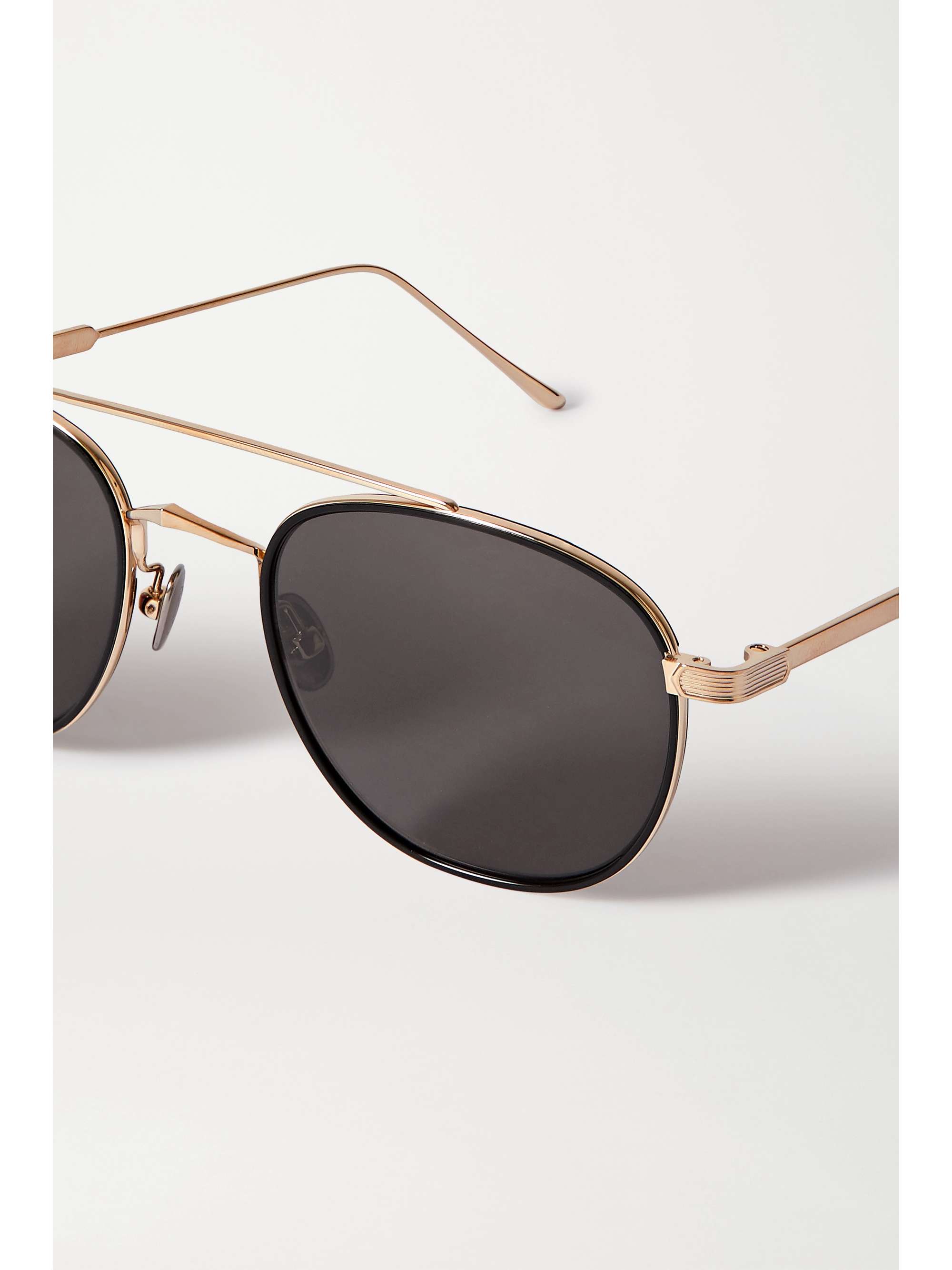 CARTIER EYEWEAR Aviator-style gold-tone and acetate sunglasses