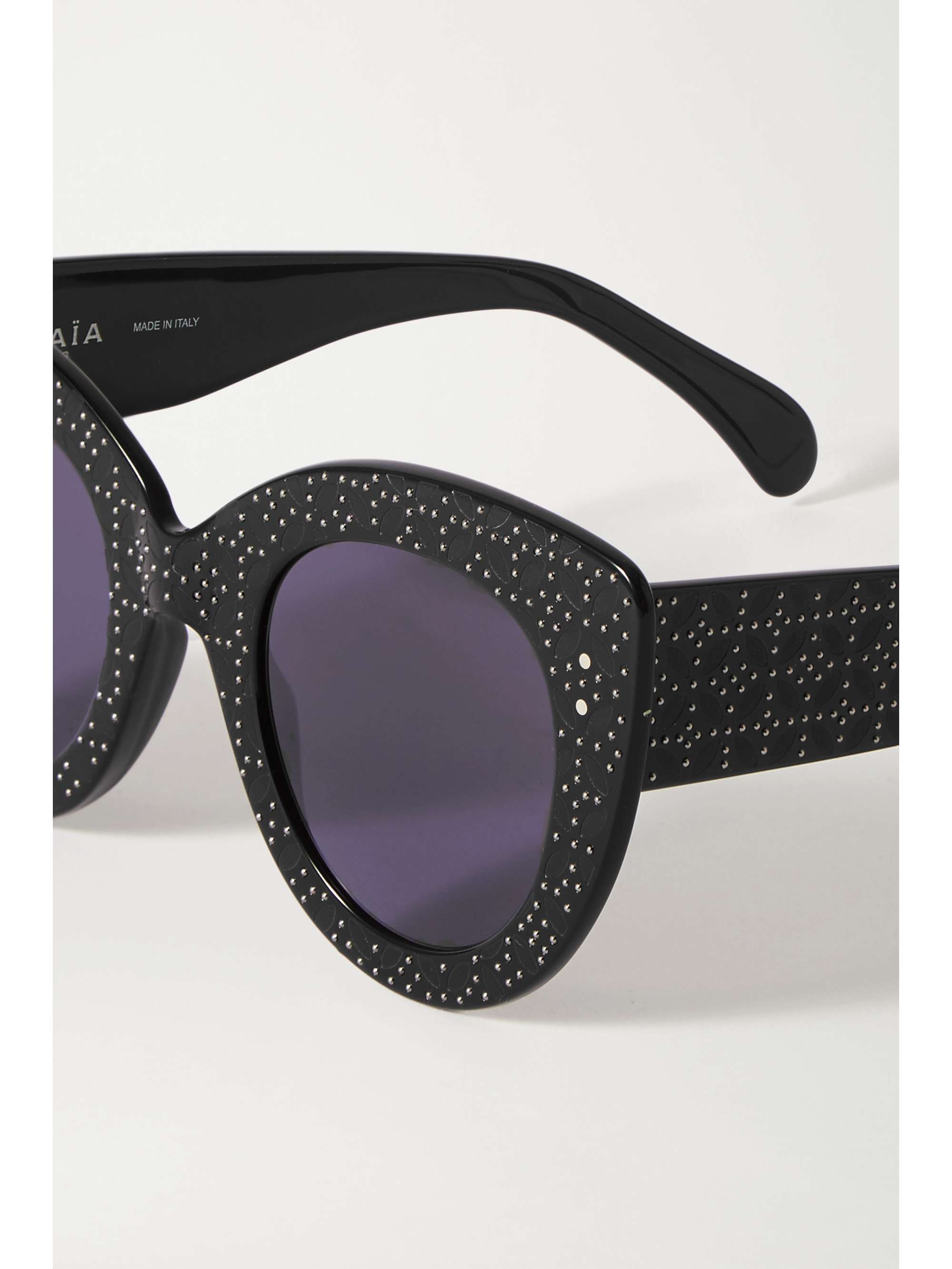ALAÏA EYEWEAR Cat-Eye-Sonnenbrille aus Azetat mit Prägungen und Nieten