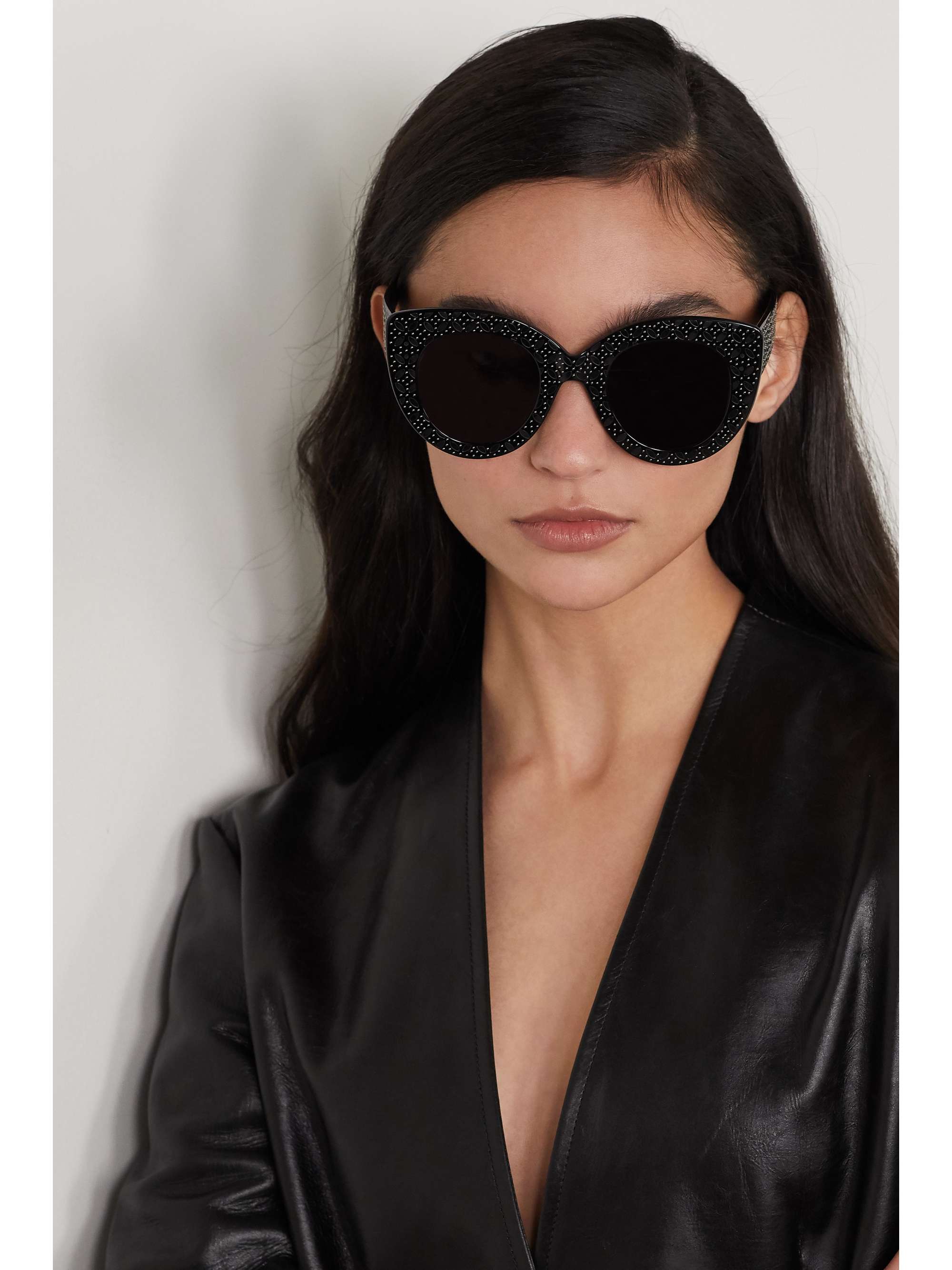 ALAÏA EYEWEAR Cat-Eye-Sonnenbrille aus Azetat mit Prägungen und Nieten