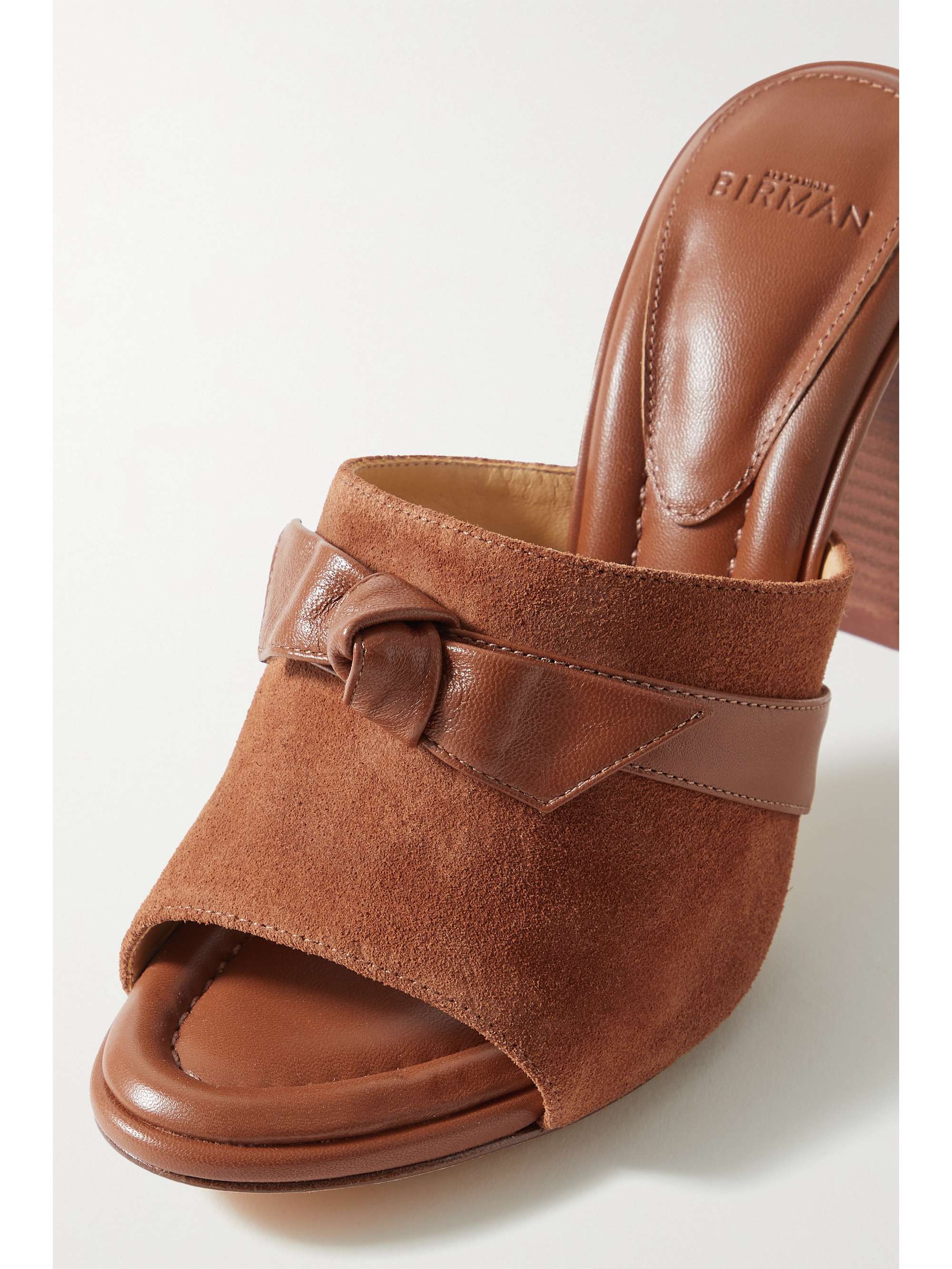 Clarita leather-trimmed suede mules