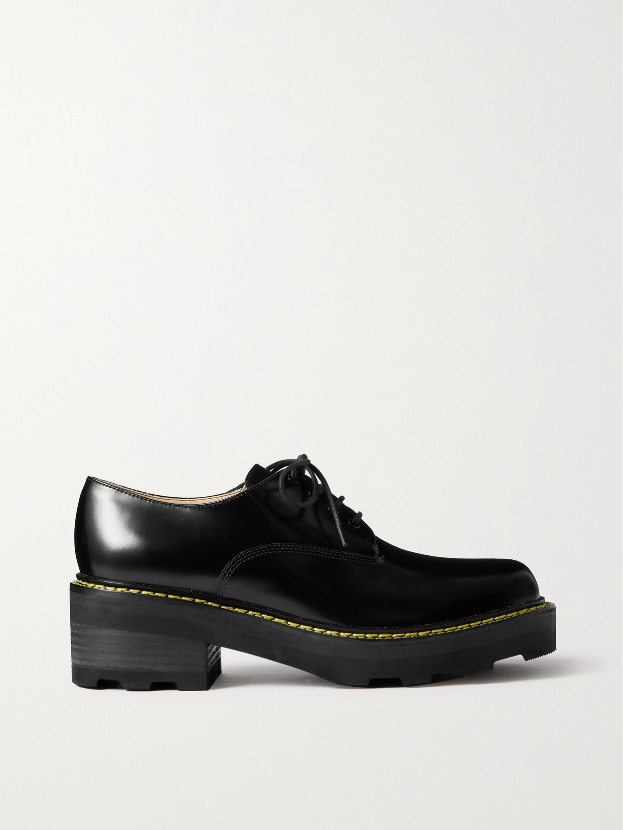 Gabriela Hearst Tere Glossed-leather Brogues In Black