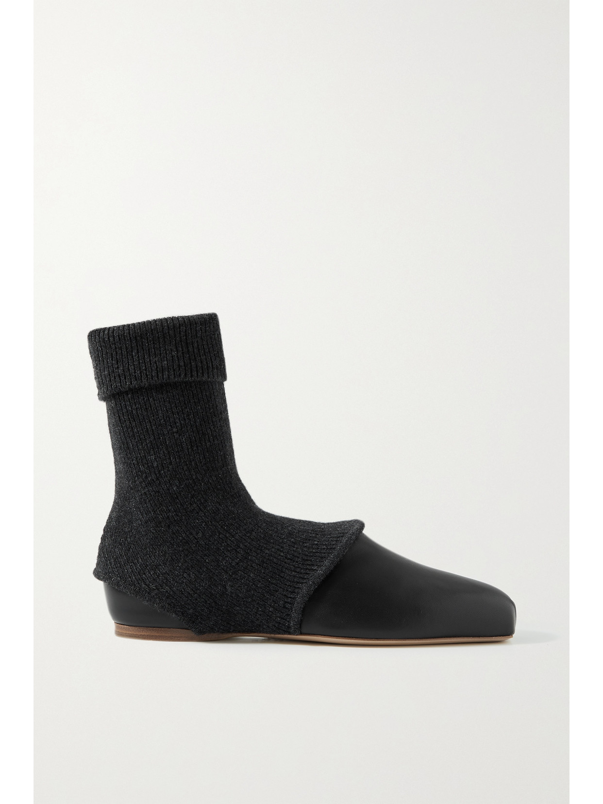 Gabriela Hearst Mishka Leather And Cashmere Ankle Boots - Black