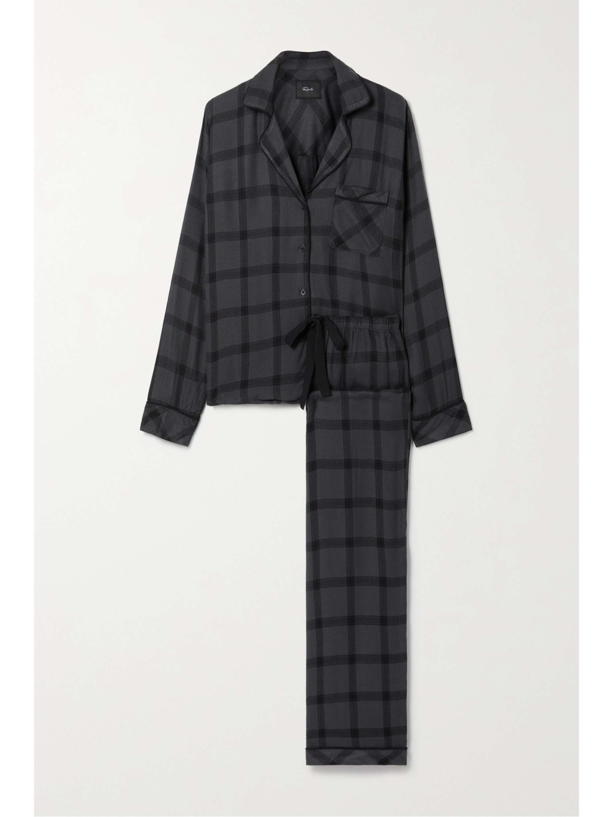 Charcoal Clara checked flannel pajama 