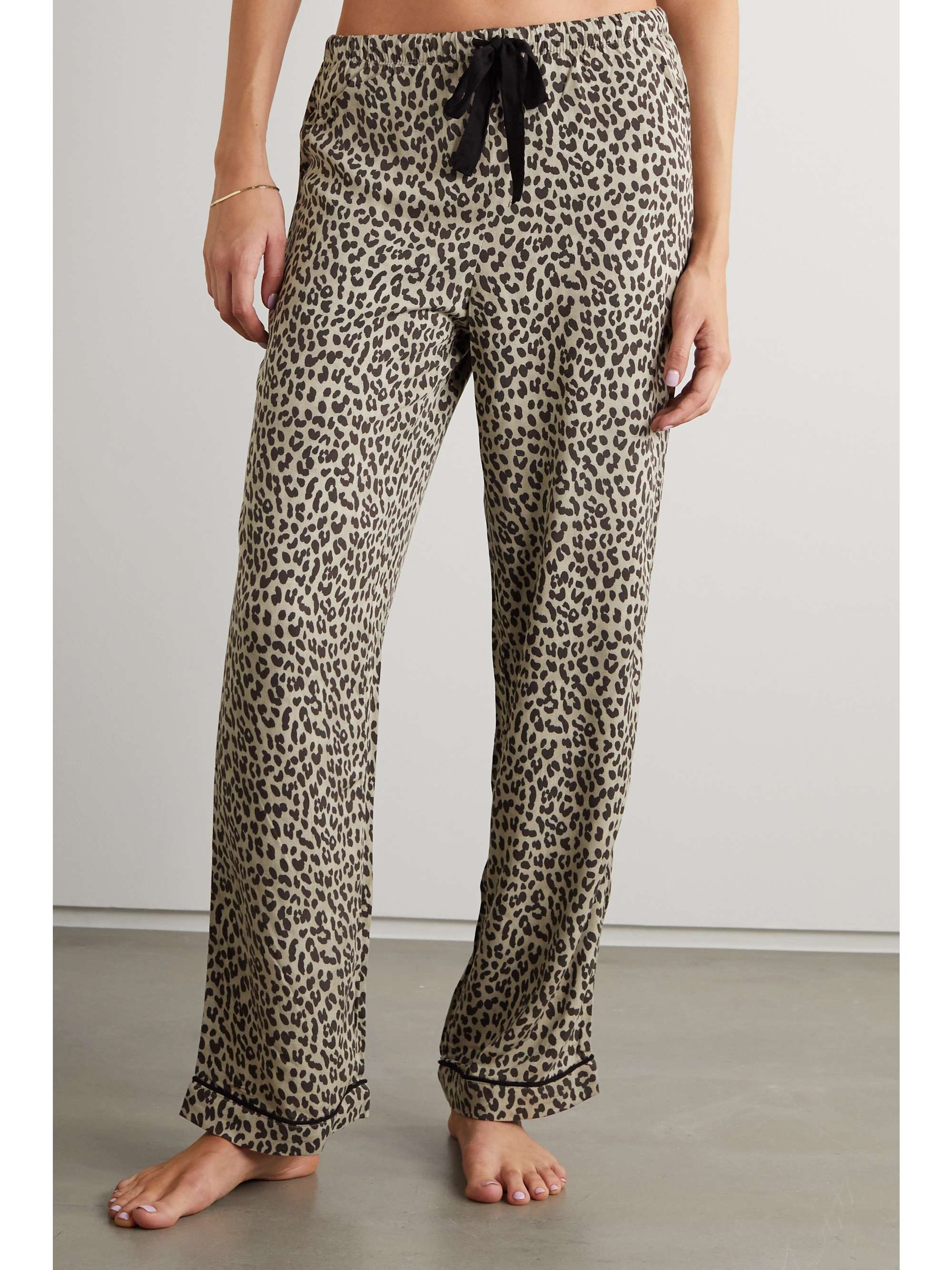RAILS Clara leopard-print poplin pajama set