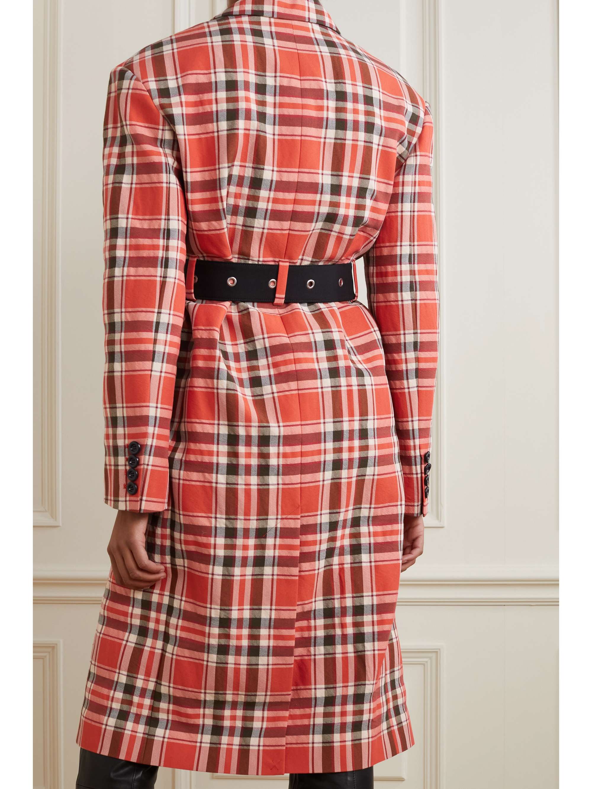 ACNE STUDIOS Belted checked cotton-blend twill coat