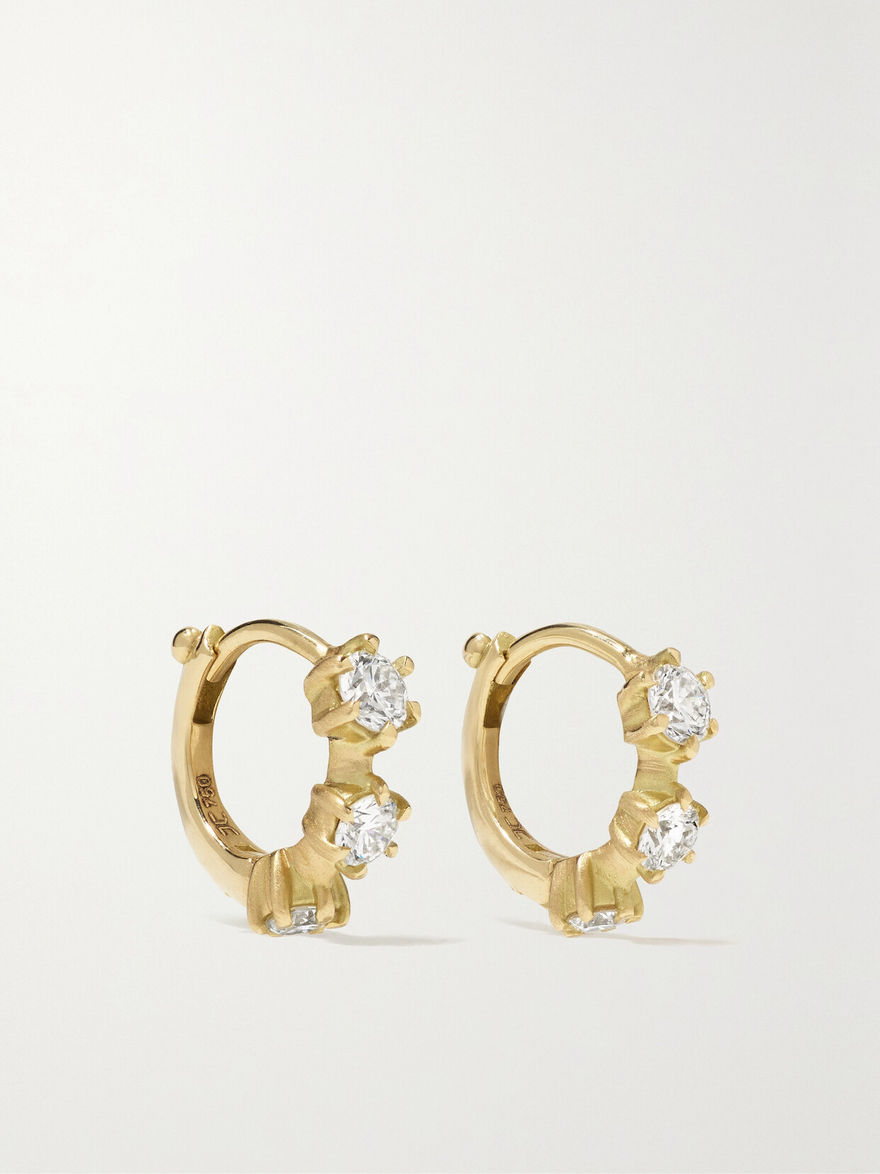 Jade Trau Kismet Mini 18-karat Diamond Hoop Earrings