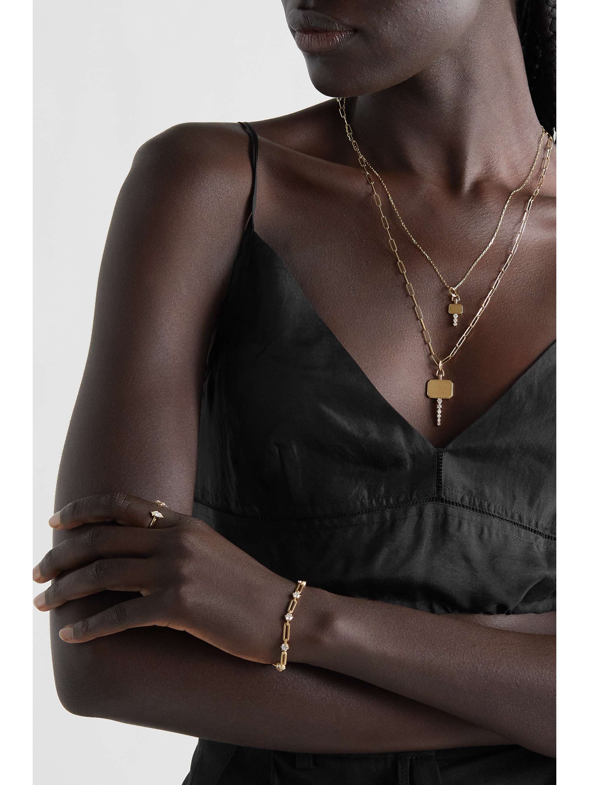 JADE TRAU Catherine Kette aus 18 Karat Gold mit Diamanten