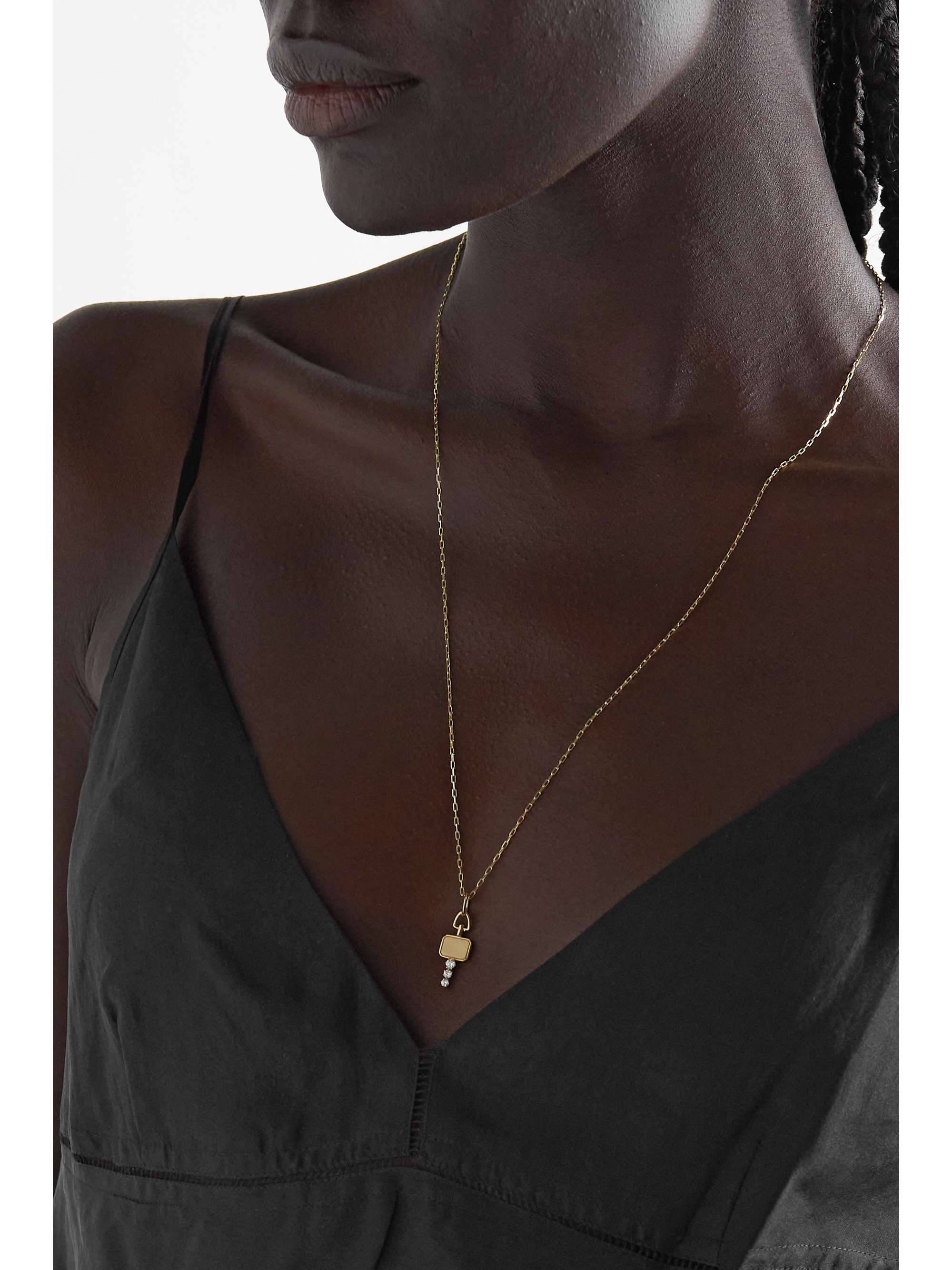 JADE TRAU Catherine 18 karat gold diamond necklace NET A PORTER