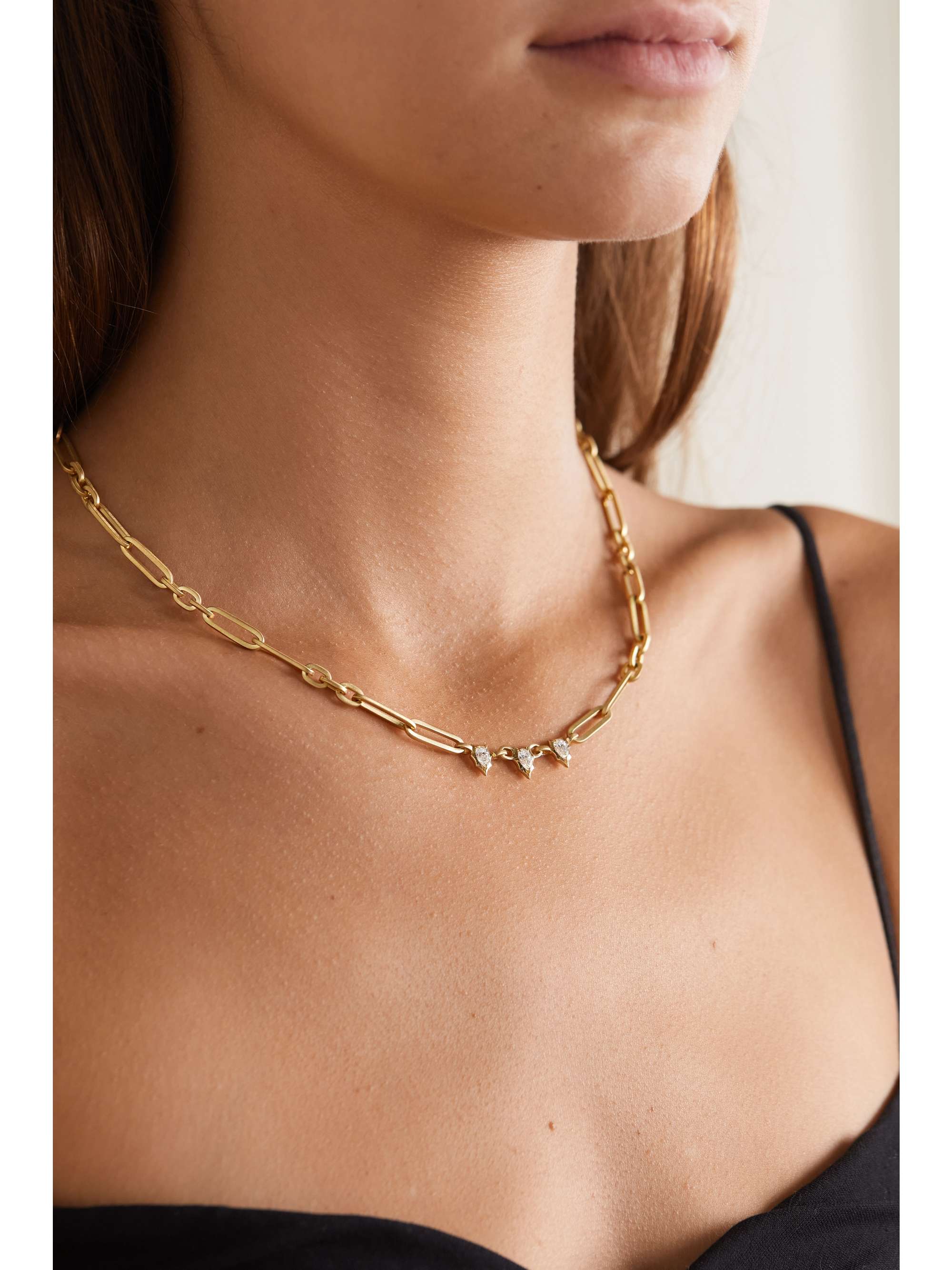 JADE TRAU Priscilla 18-karat gold diamond necklace