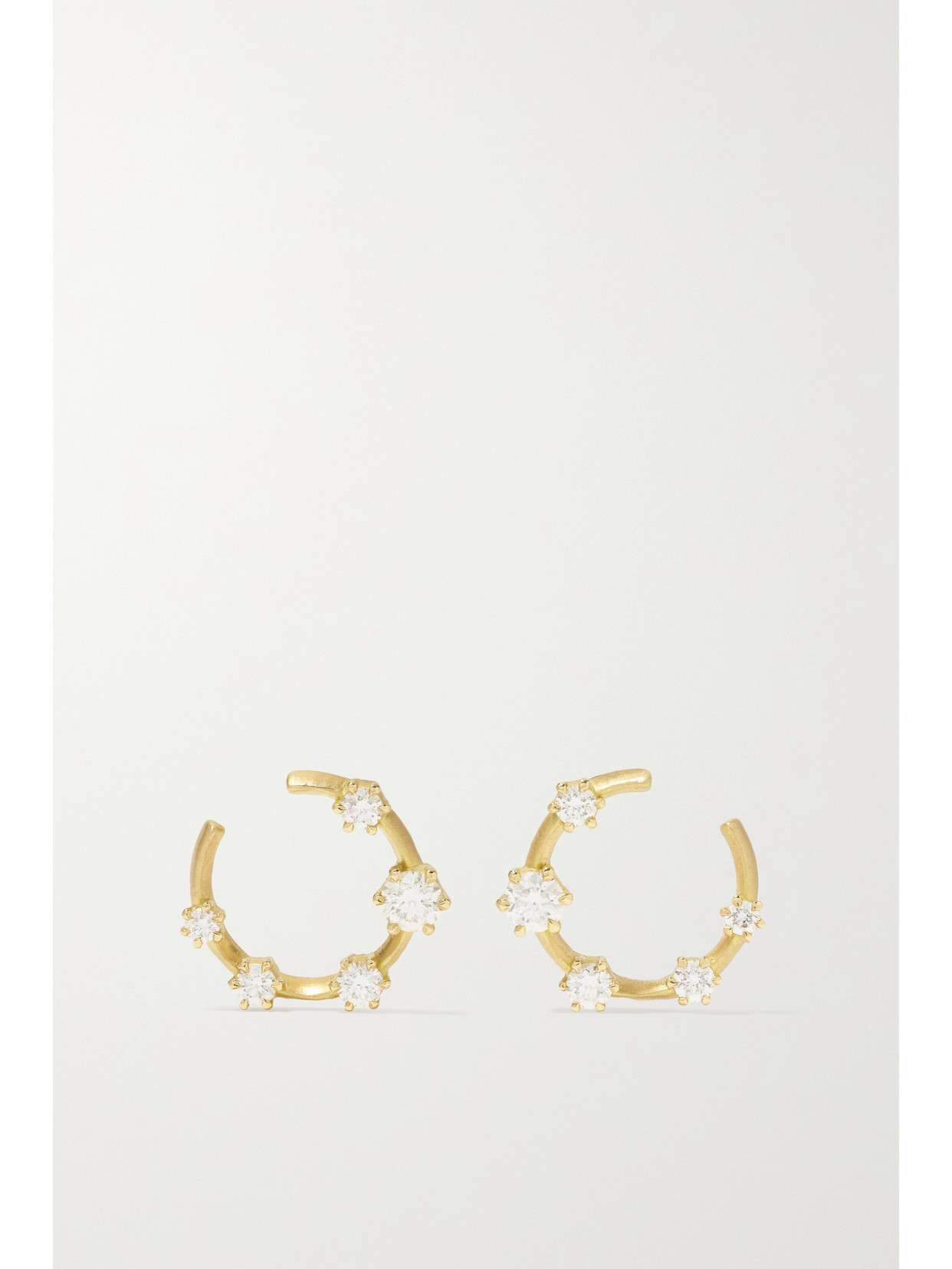 Jade Trau Kismet 18-karat Gold Diamond Hoop Earrings In Gold