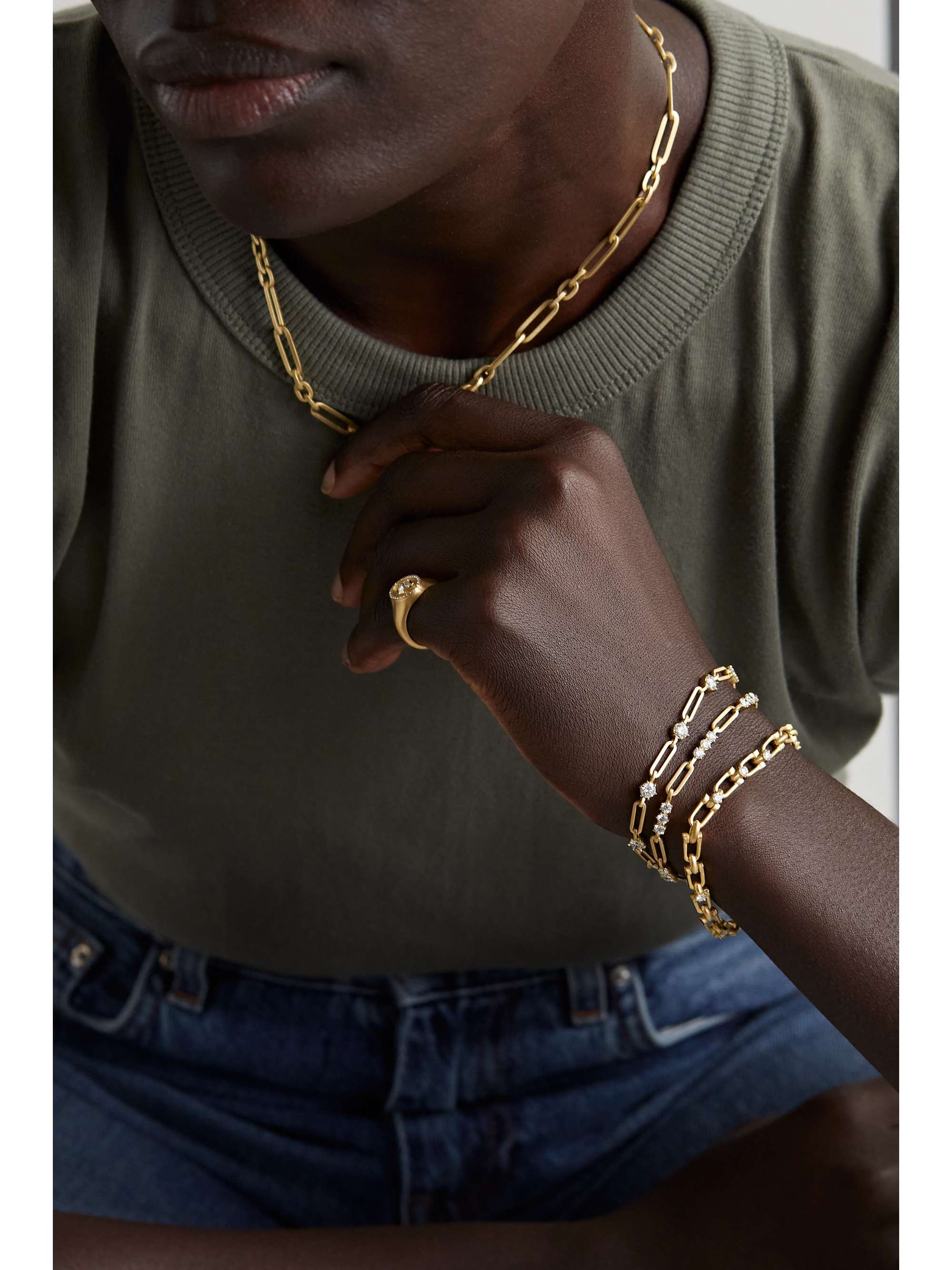 JADE TRAU Phoebe Armband aus 18 Karat Gold mit Diamanten