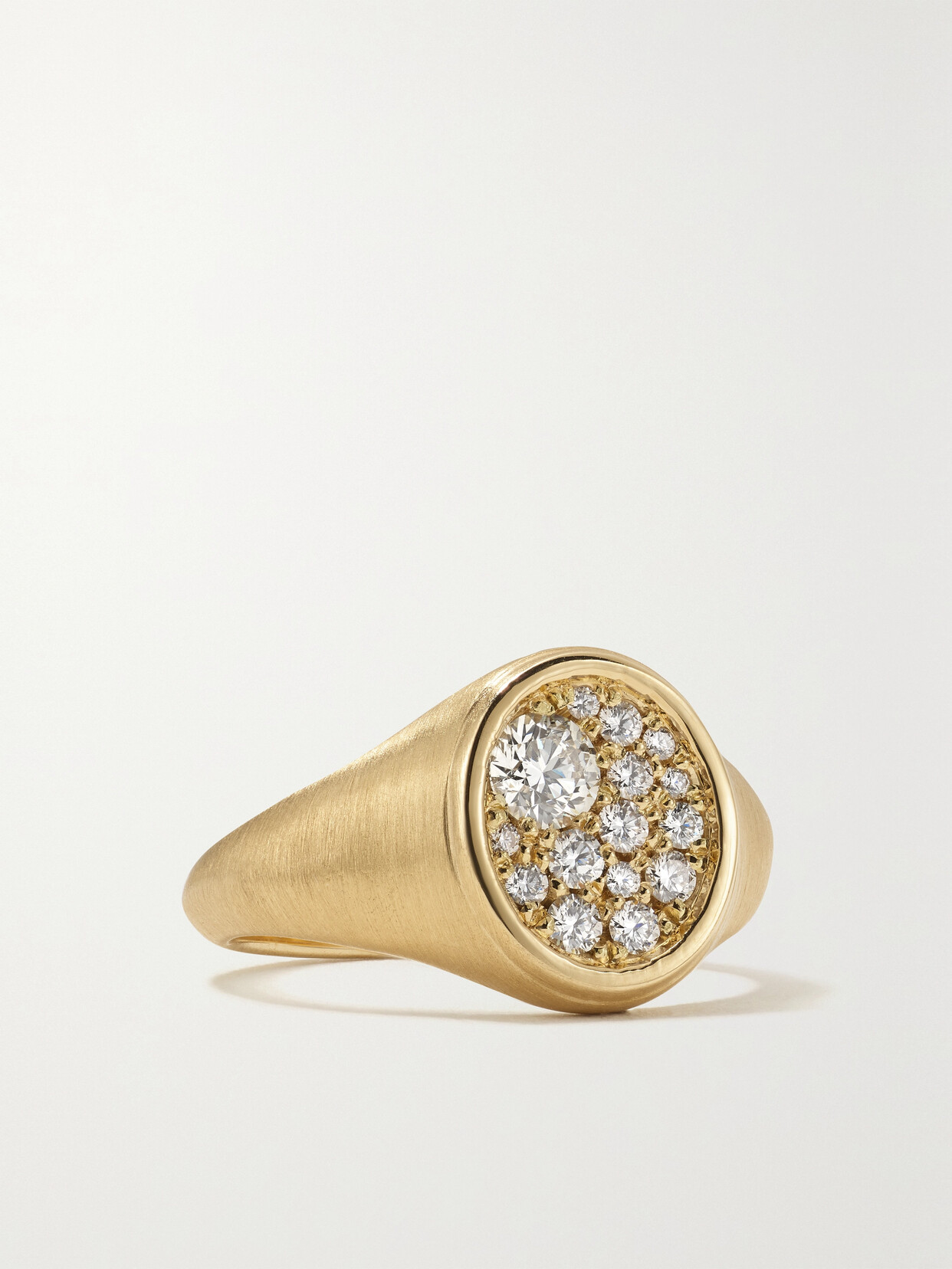 Jade Trau 18-karat Diamond Signet Ring