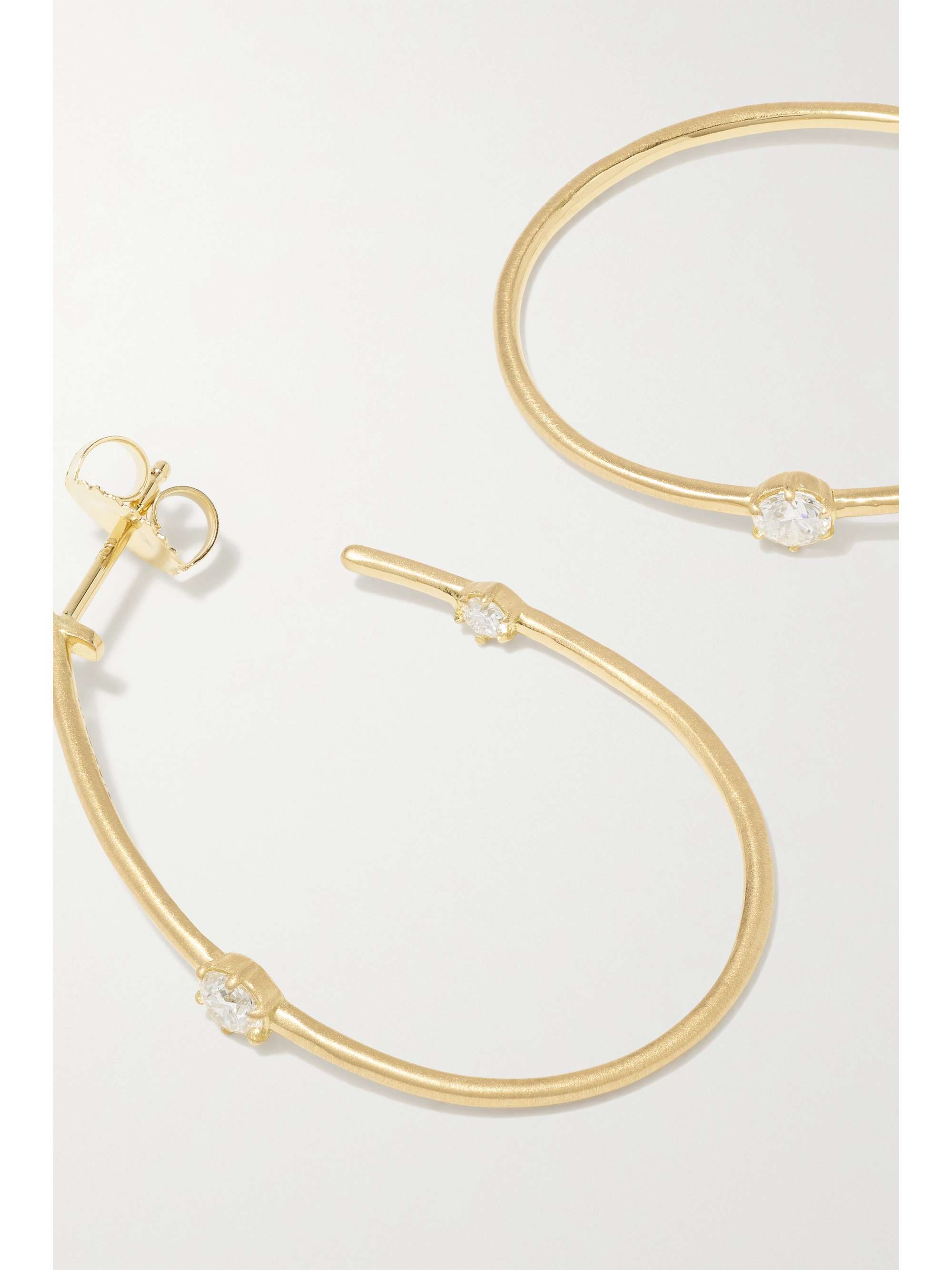 JADE TRAU Duet 18karat gold diamond hoop earrings NETAPORTER