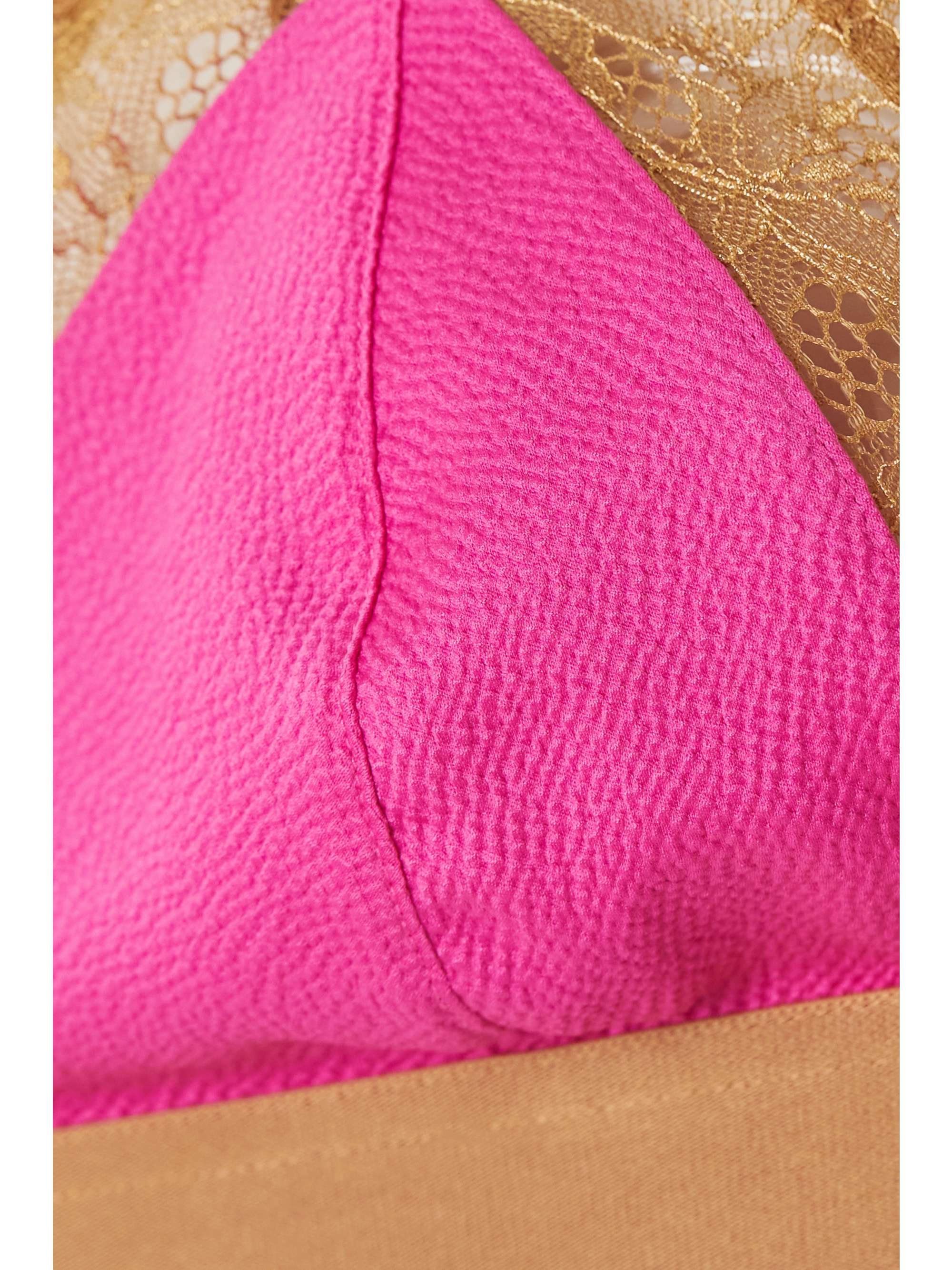 LOVE STORIES Love Lace DD+ lace-trimmed cloqué soft-cup triangle bra