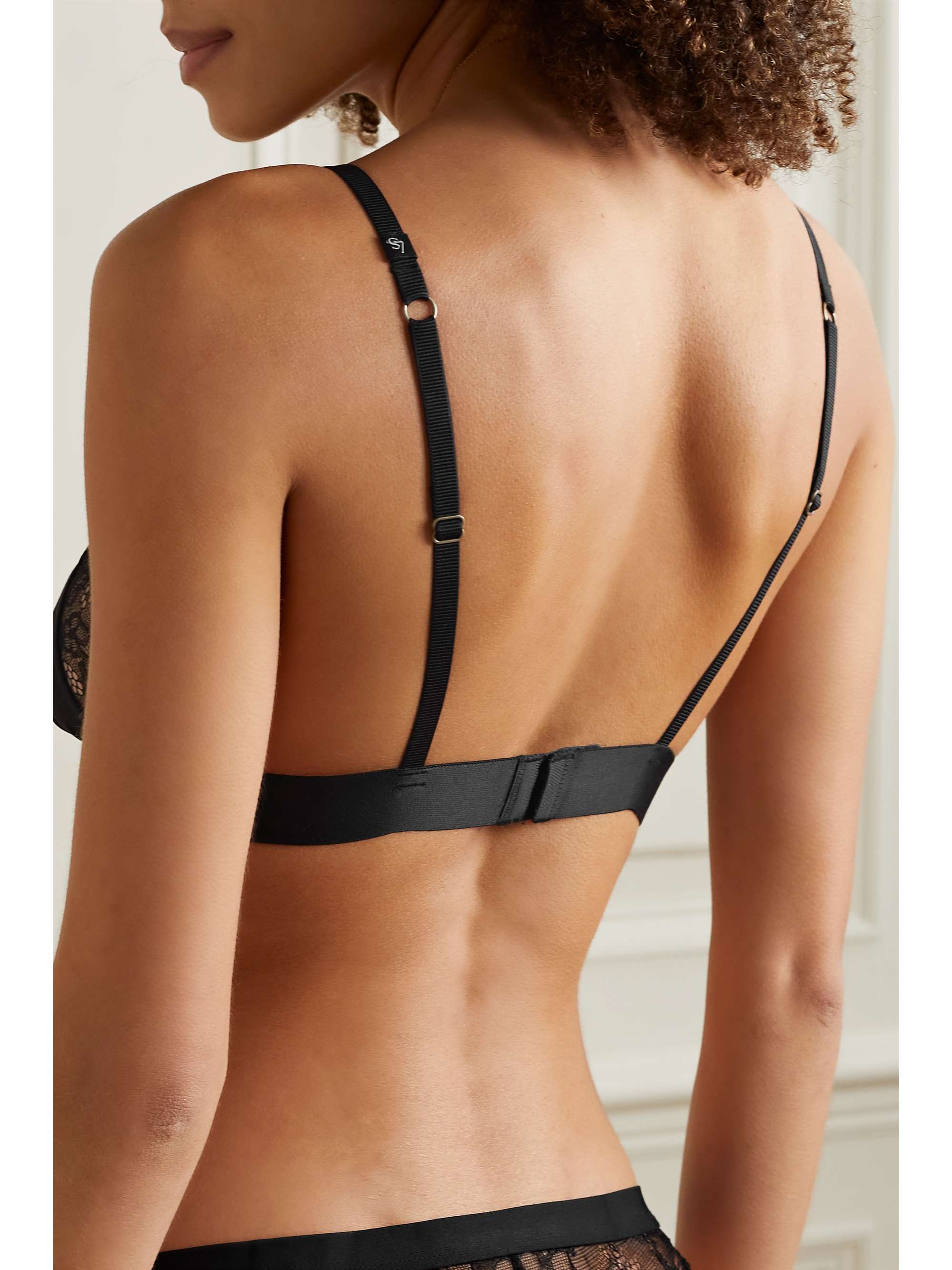 LOVE STORIES Love recycled lace-trimmed stretch-crepe soft-cup triangle bra