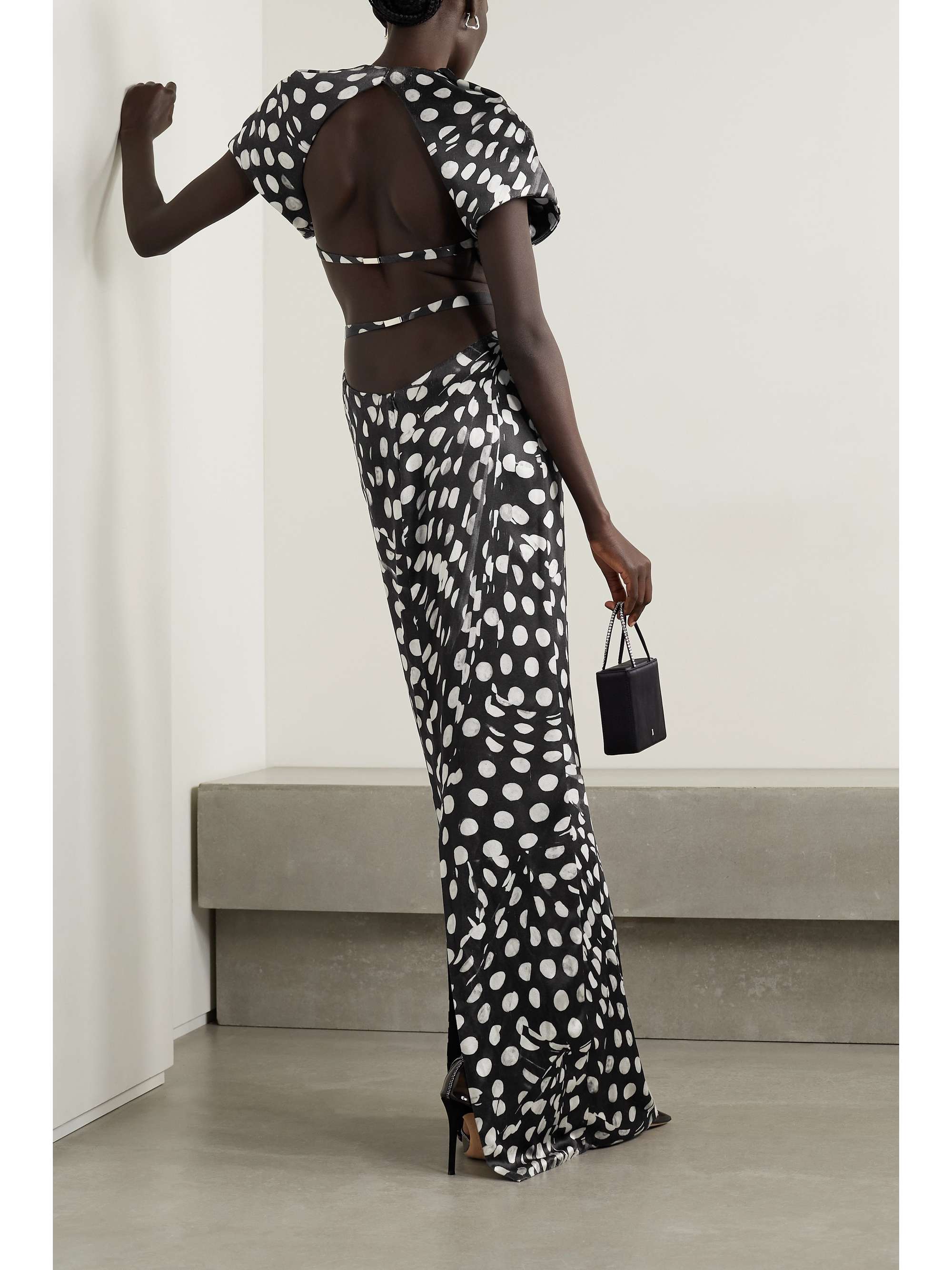 polka dot evening gown
