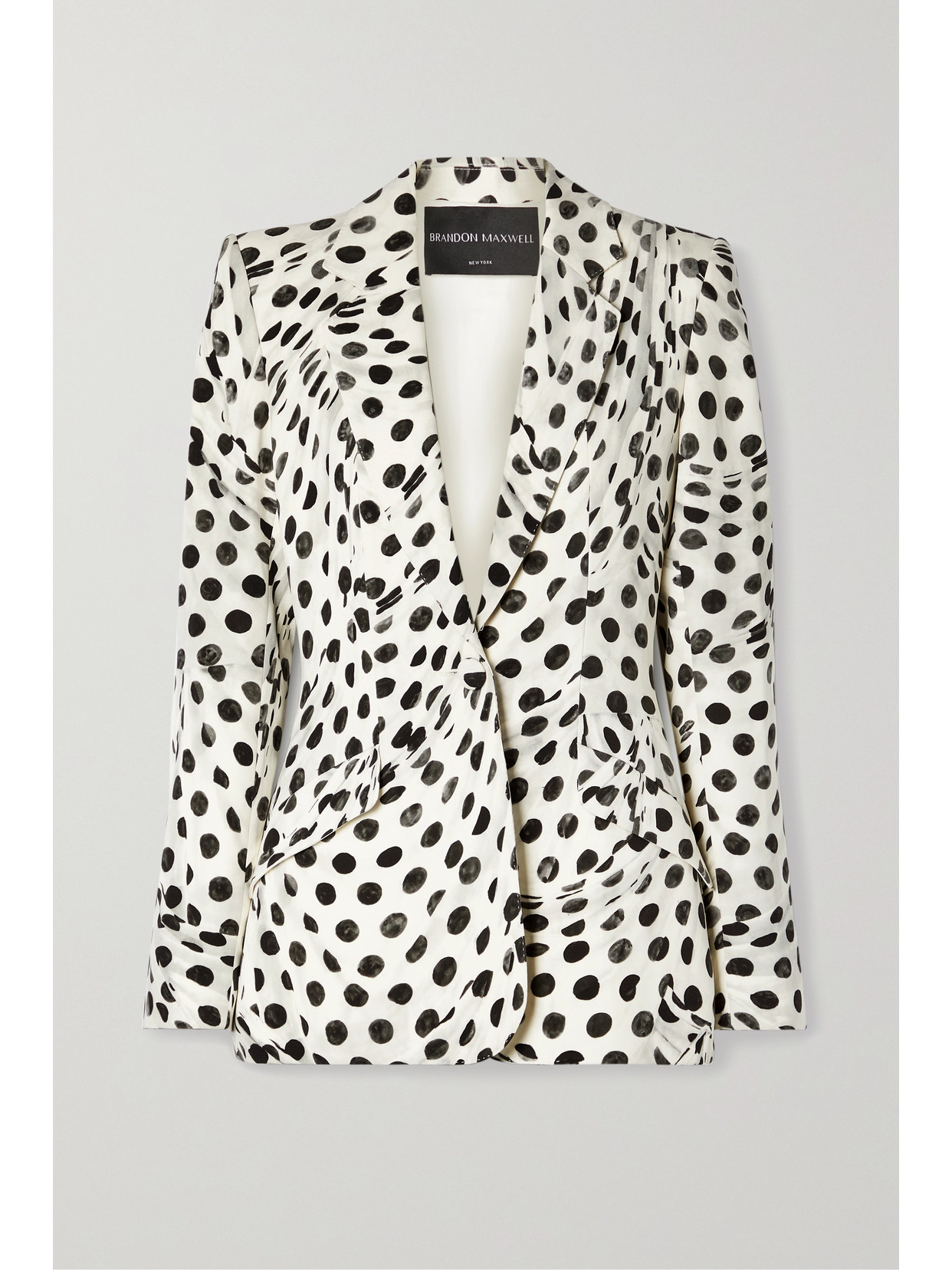 BRANDON MAXWELL AUDREY POLKA-DOT CREPE BLAZER