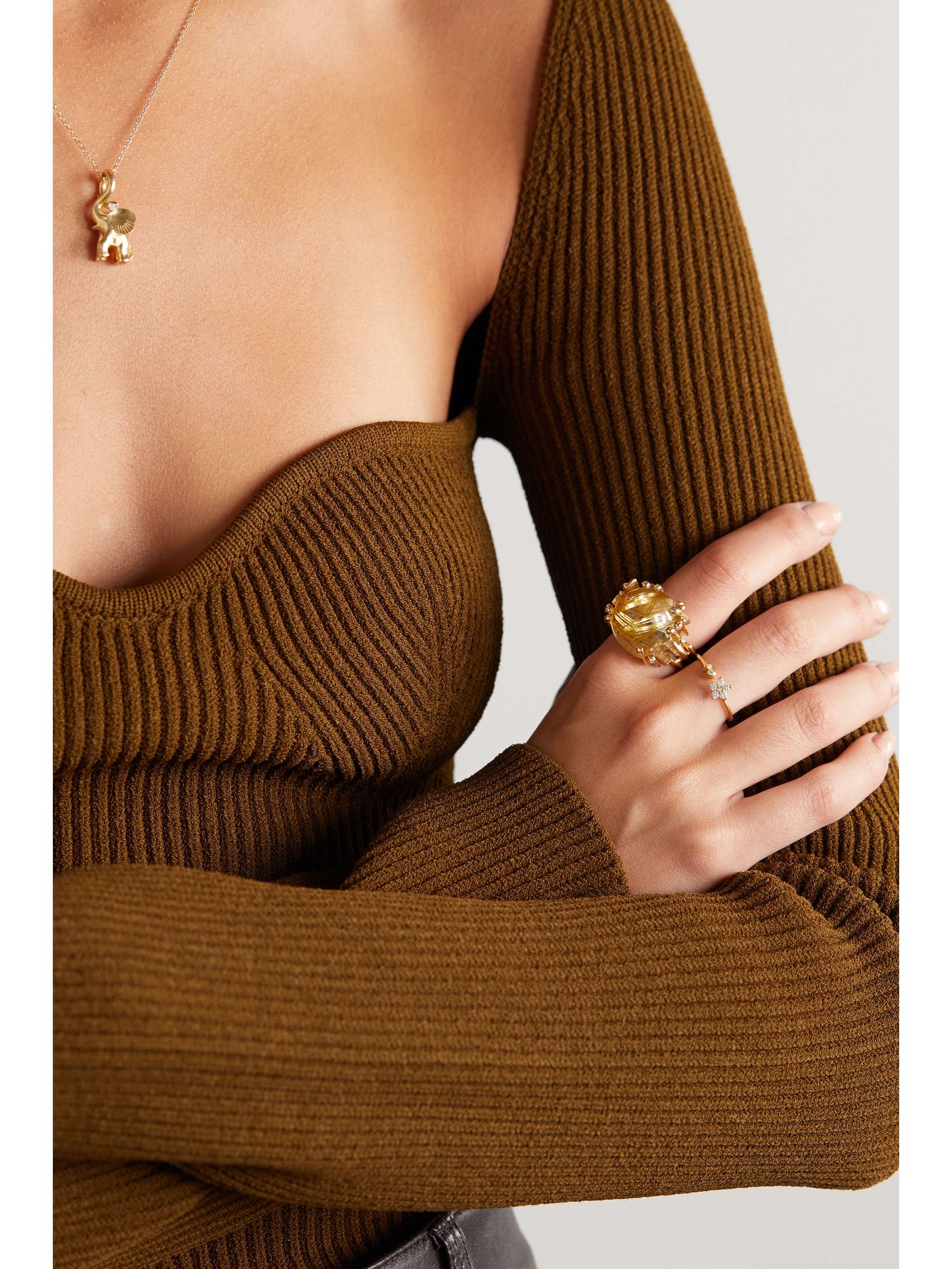 OLE LYNGGAARD COPENHAGEN BoHo 18-karat gold, quartz and diamond ring