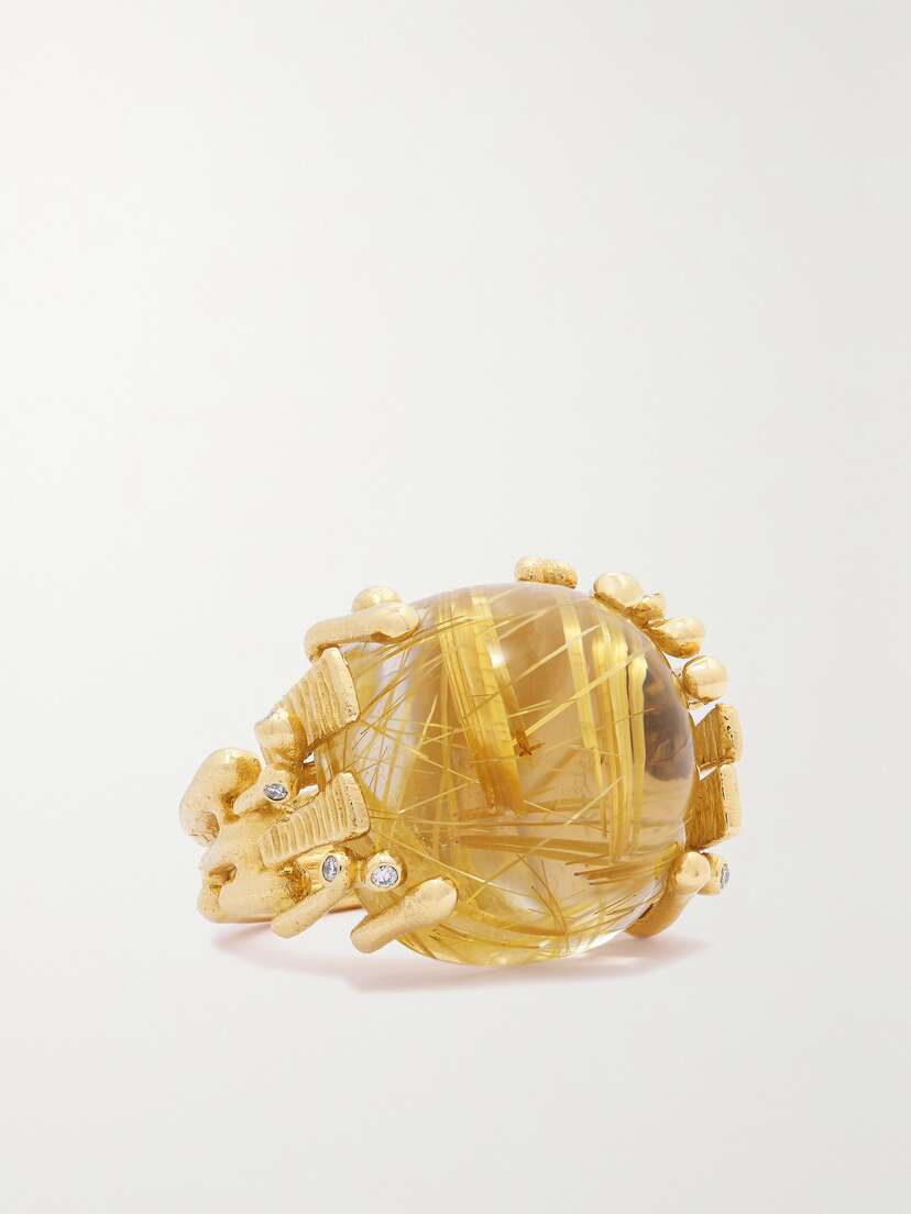 OLE LYNGGAARD COPENHAGEN Boho 18-karat Gold, Quartz And Diamond Ring