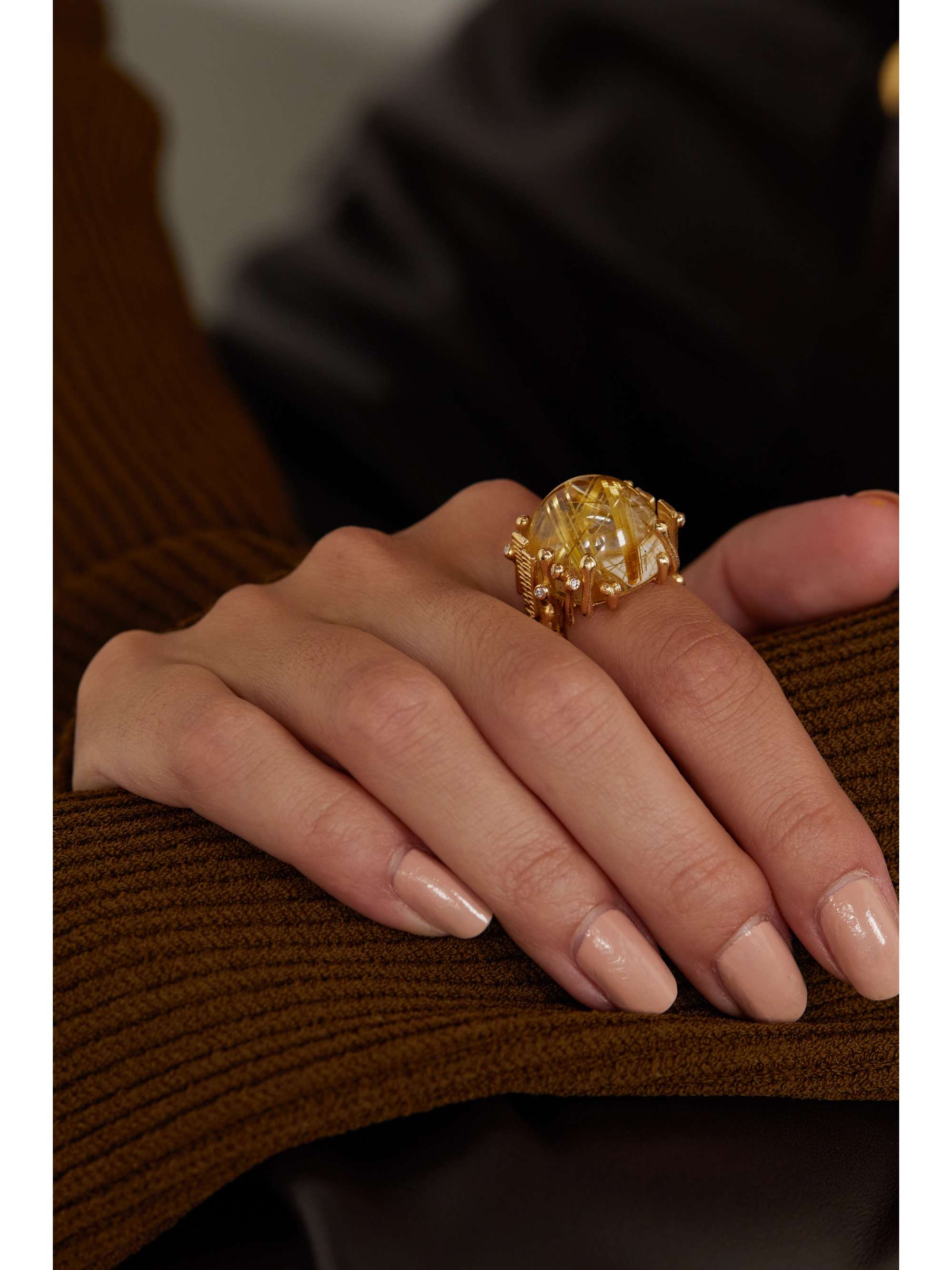 OLE LYNGGAARD COPENHAGEN BoHo 18-karat gold, quartz and diamond ring