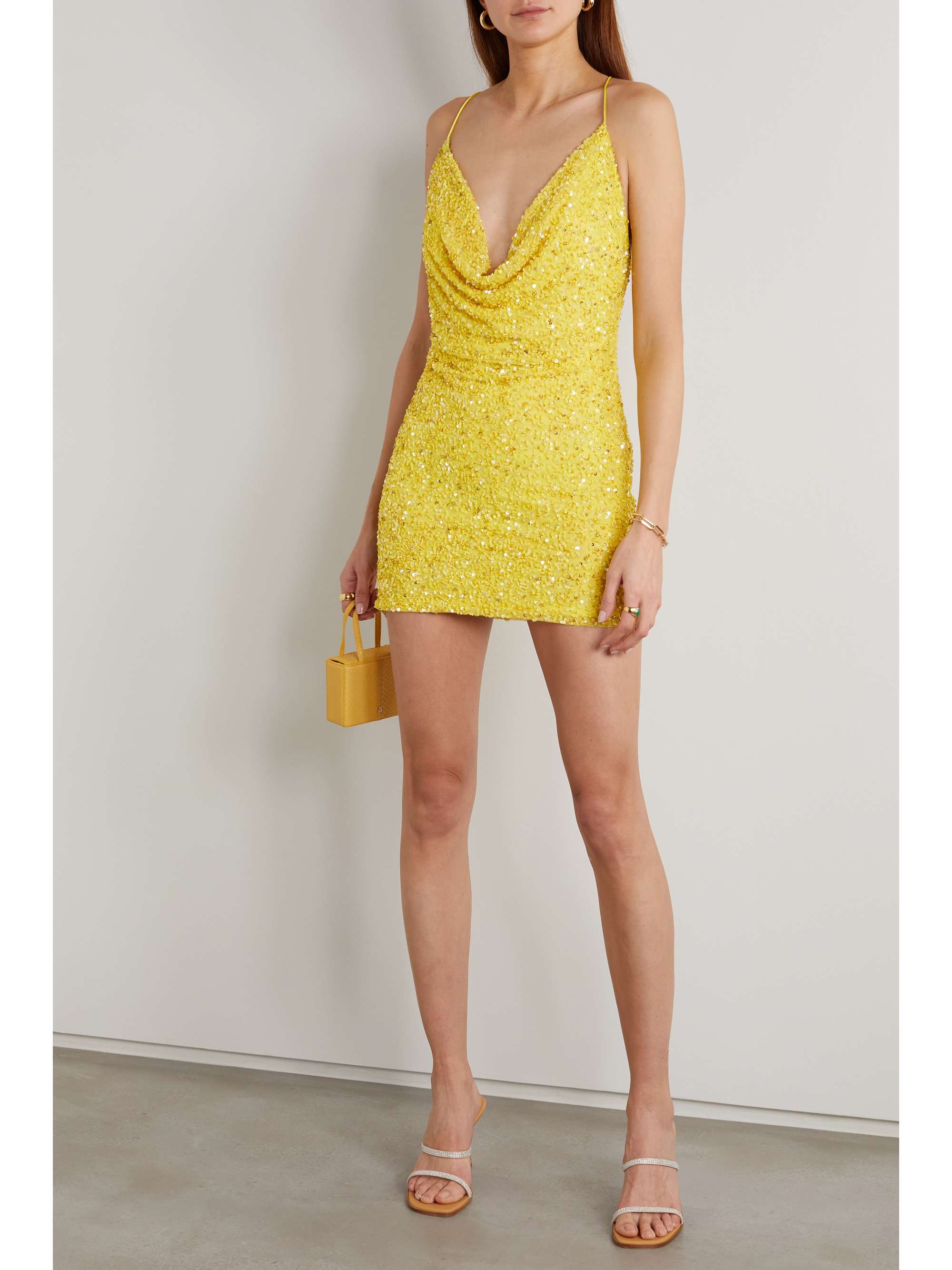 embellished tulle mini dress
