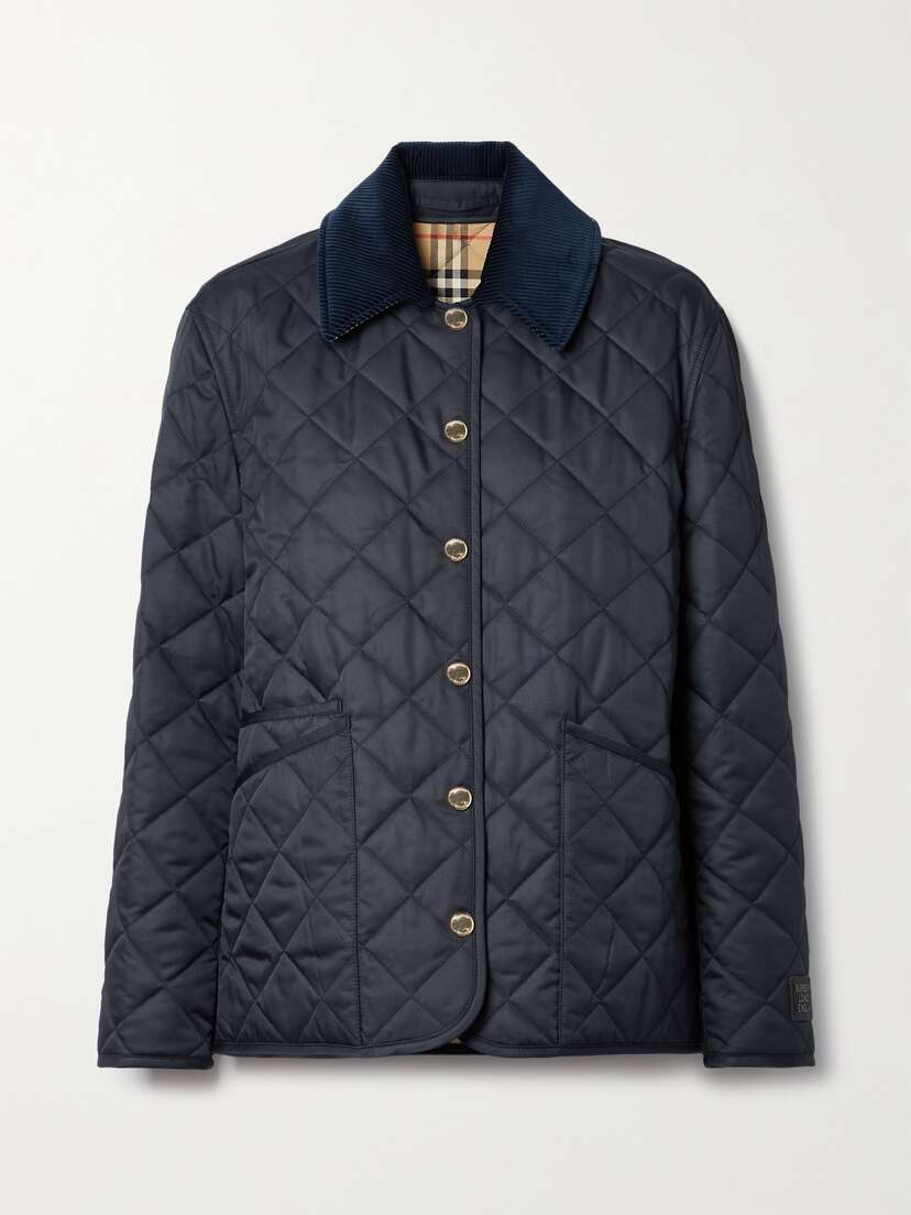 Burberry Reversible Corduroy-trimmed Quilted Shell And Checked Cotton Jacket -  - x large