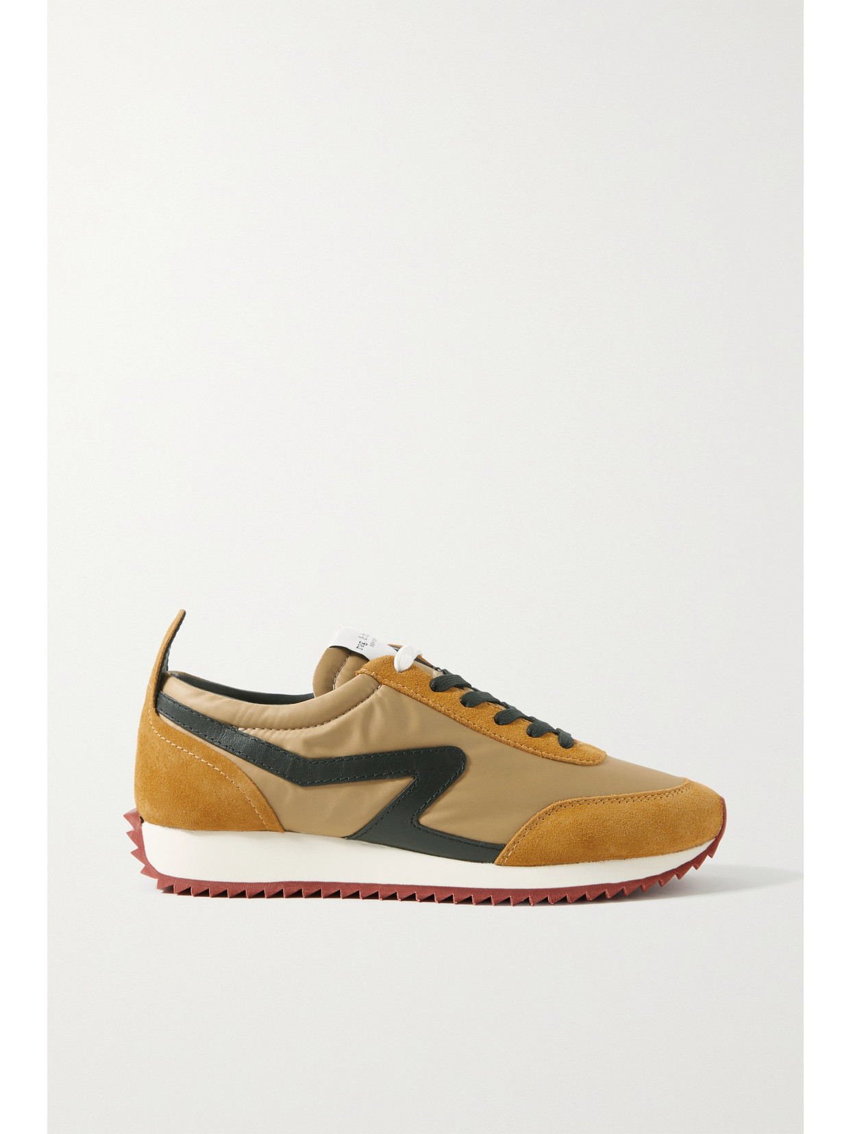 Rag & Bone Retro Runner Suede And Leather-trimmed Recycled Shell Sneakers In Brown