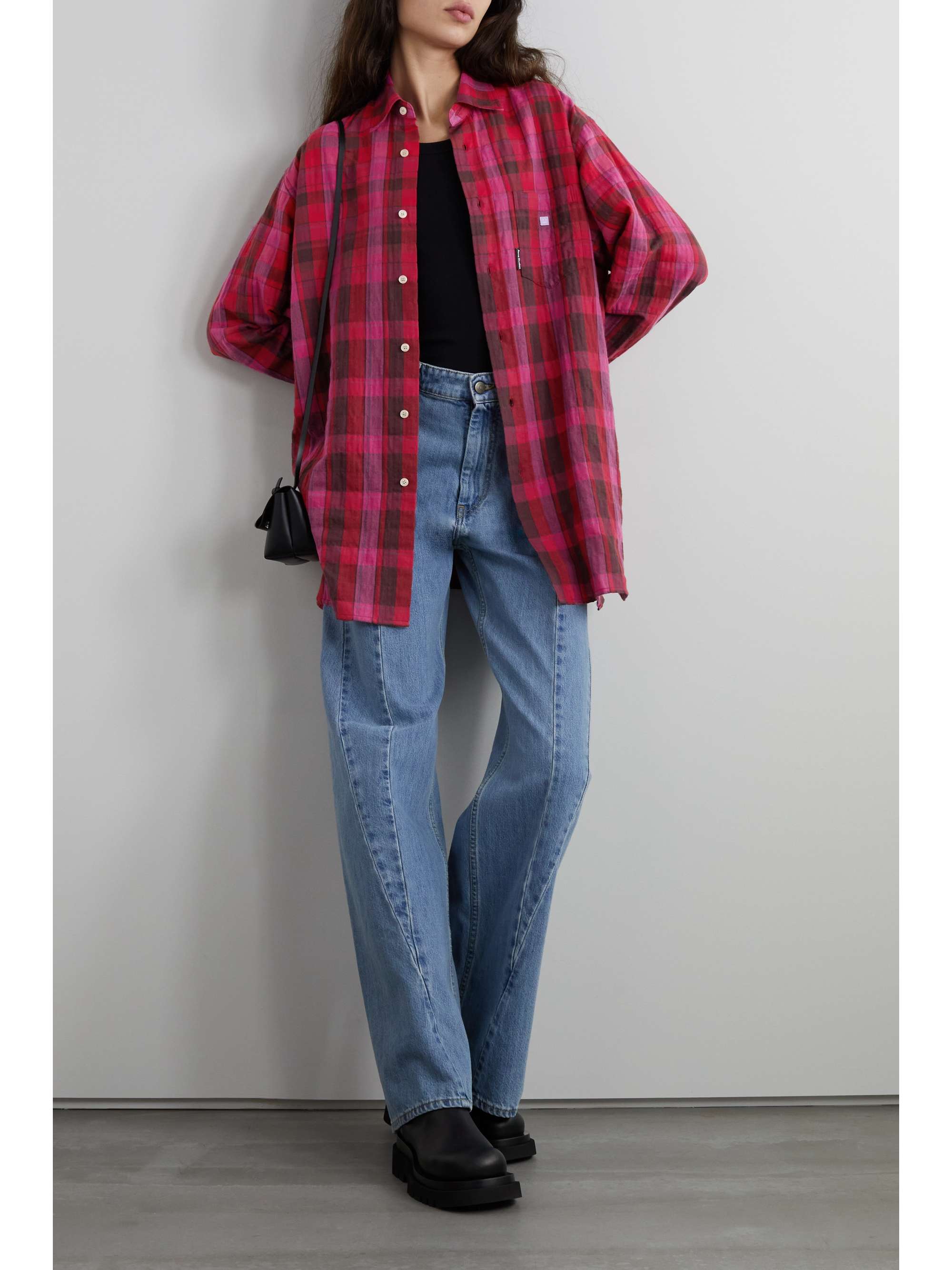Red Oversized checked organic cotton 