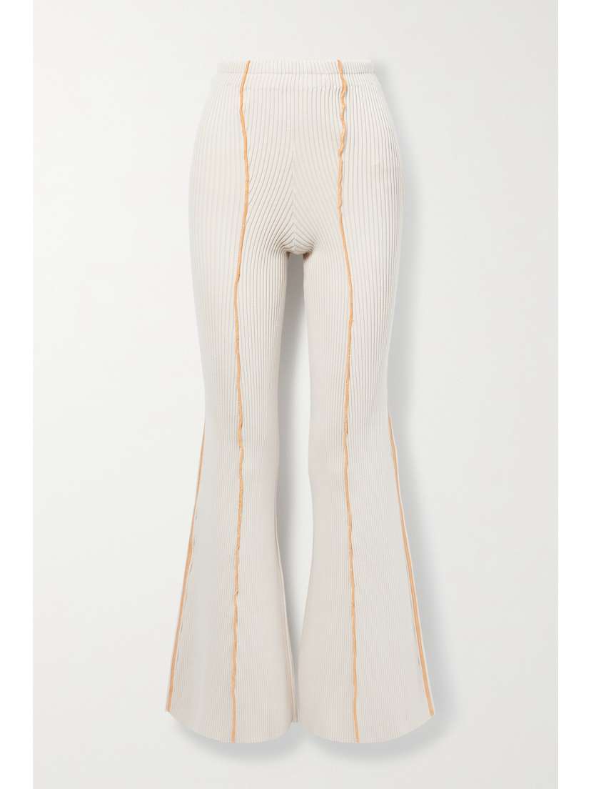 Acne Studios Ribbed Wool-blend Flared Pants