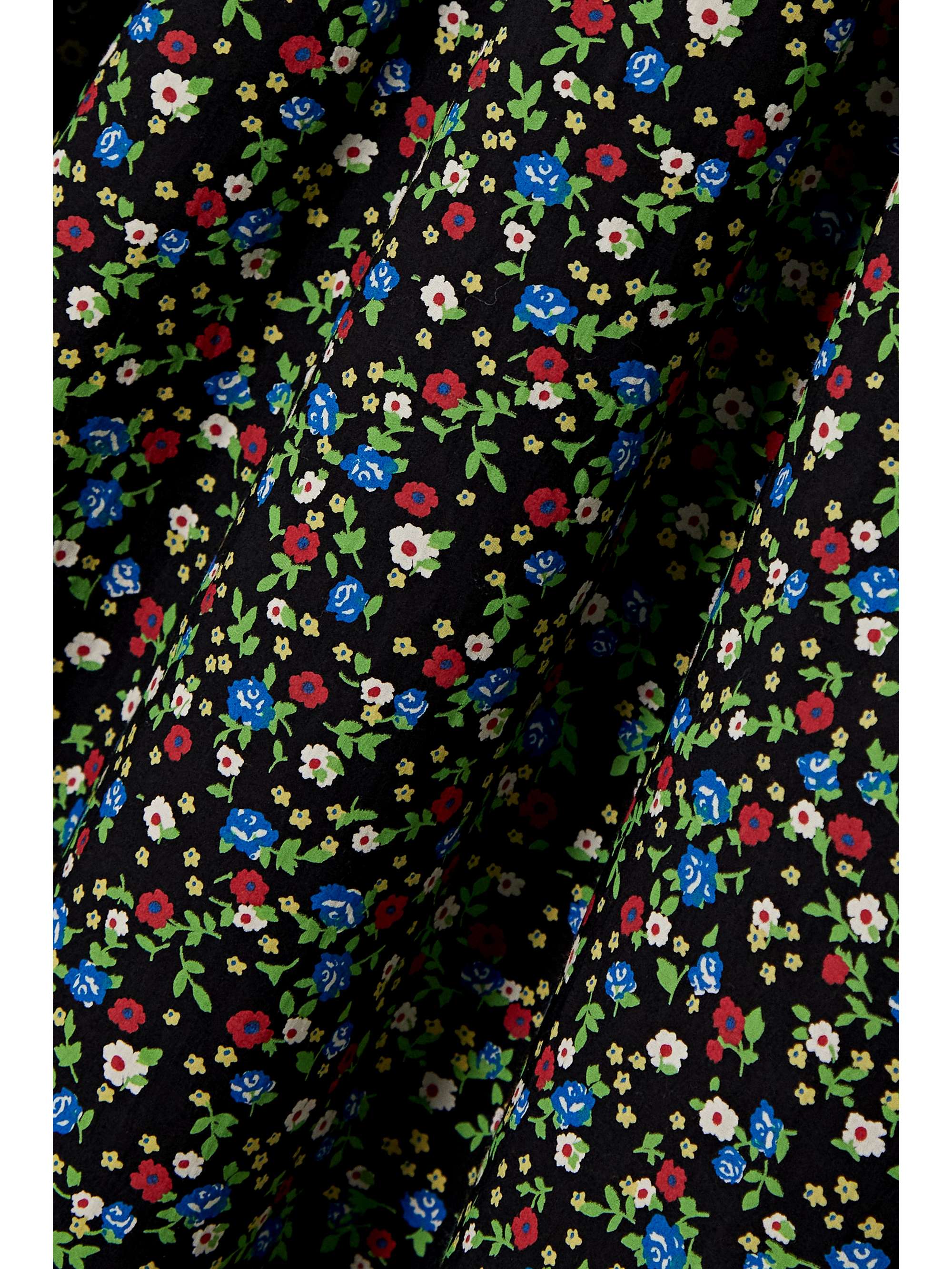 Black + NET SUSTAIN Lisette ruffled floral-print organic cotton-poplin