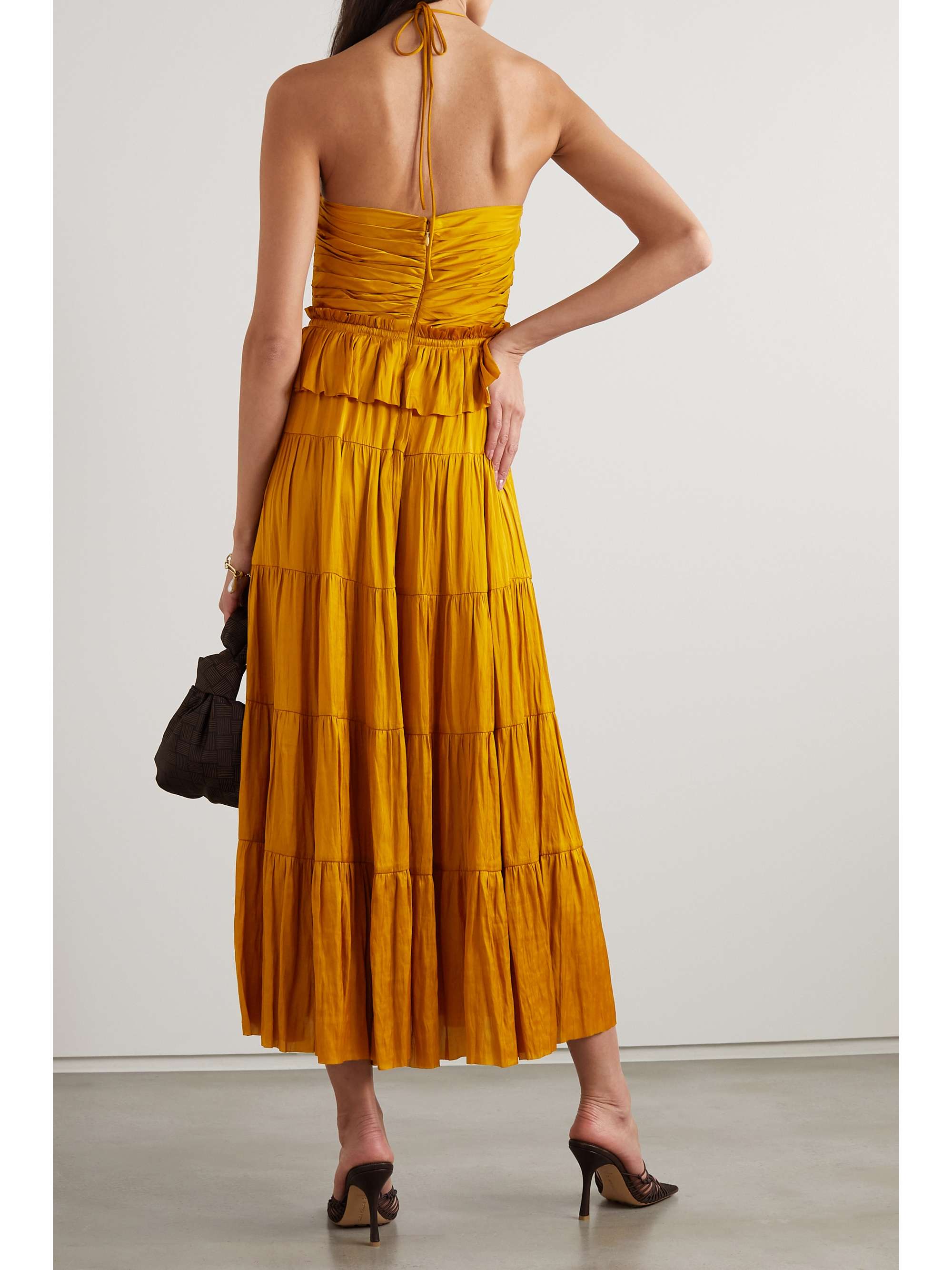 Marigold Evanthe tiered ruched satin 