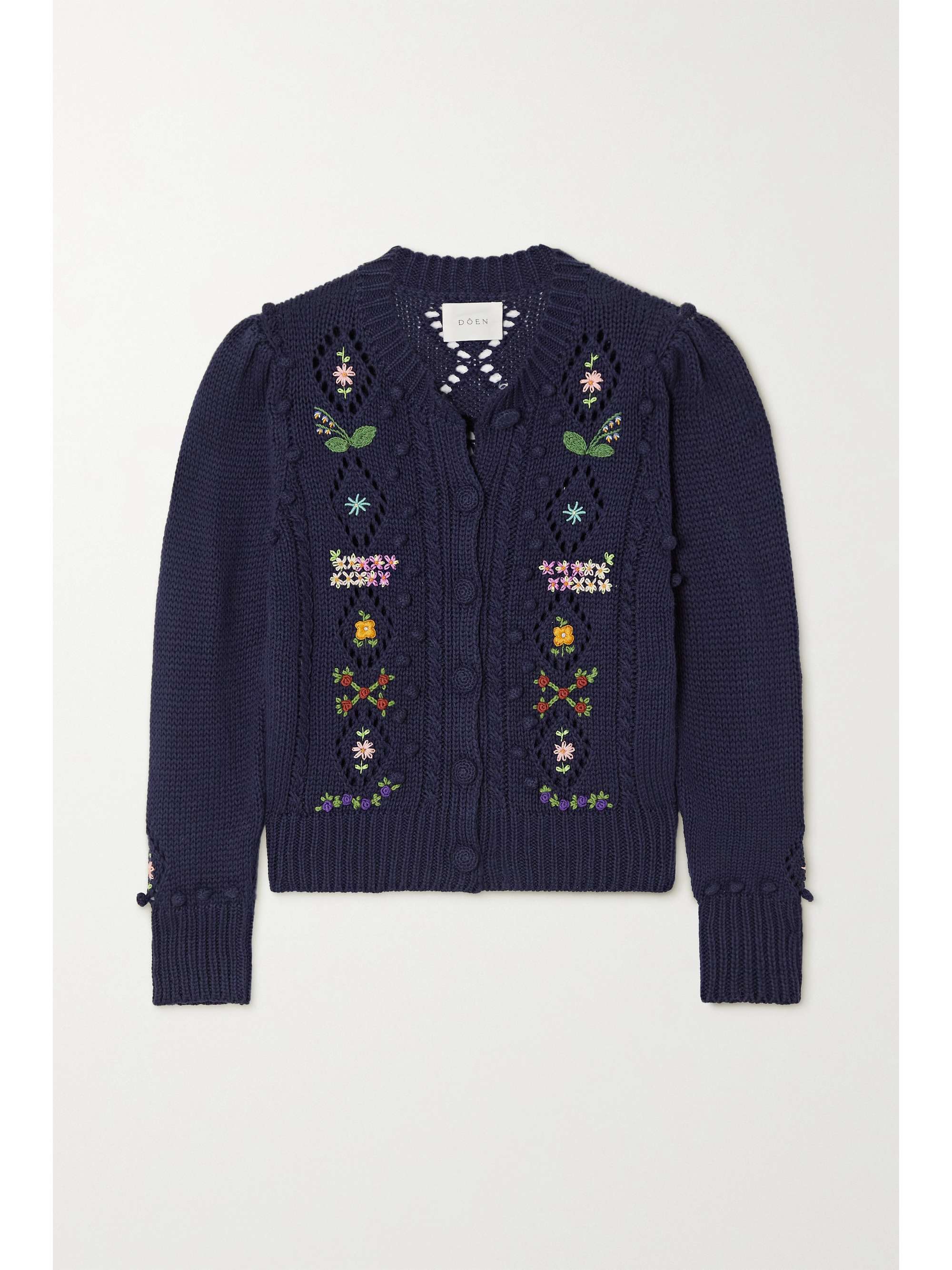 mango flower embroidered cardigan