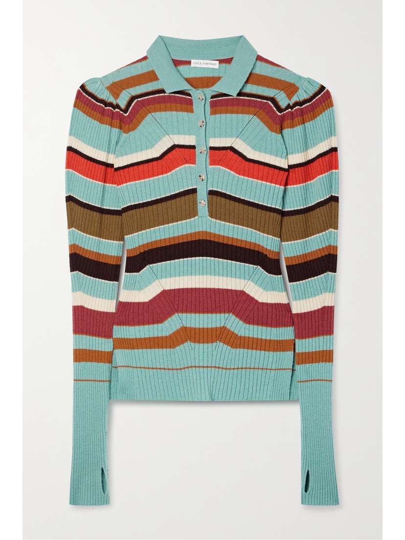 Ulla Johnson Chesca Striped Ribbed Wool And Cashmere-blend Sweater - x large