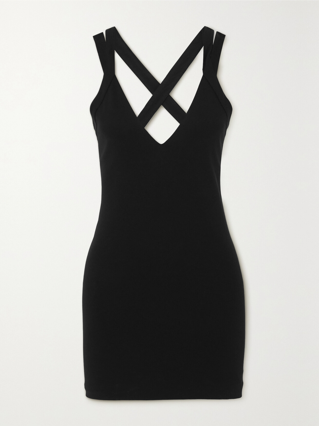 Gauge81 Palmer Ribbed Stretch-jersey Mini Dress In Black
