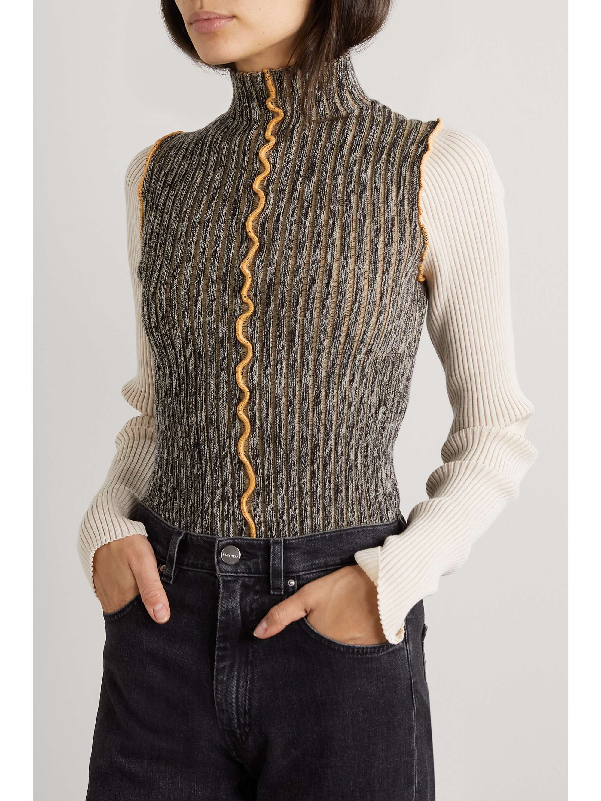Off-white Ribbed wool-blend turtleneck 