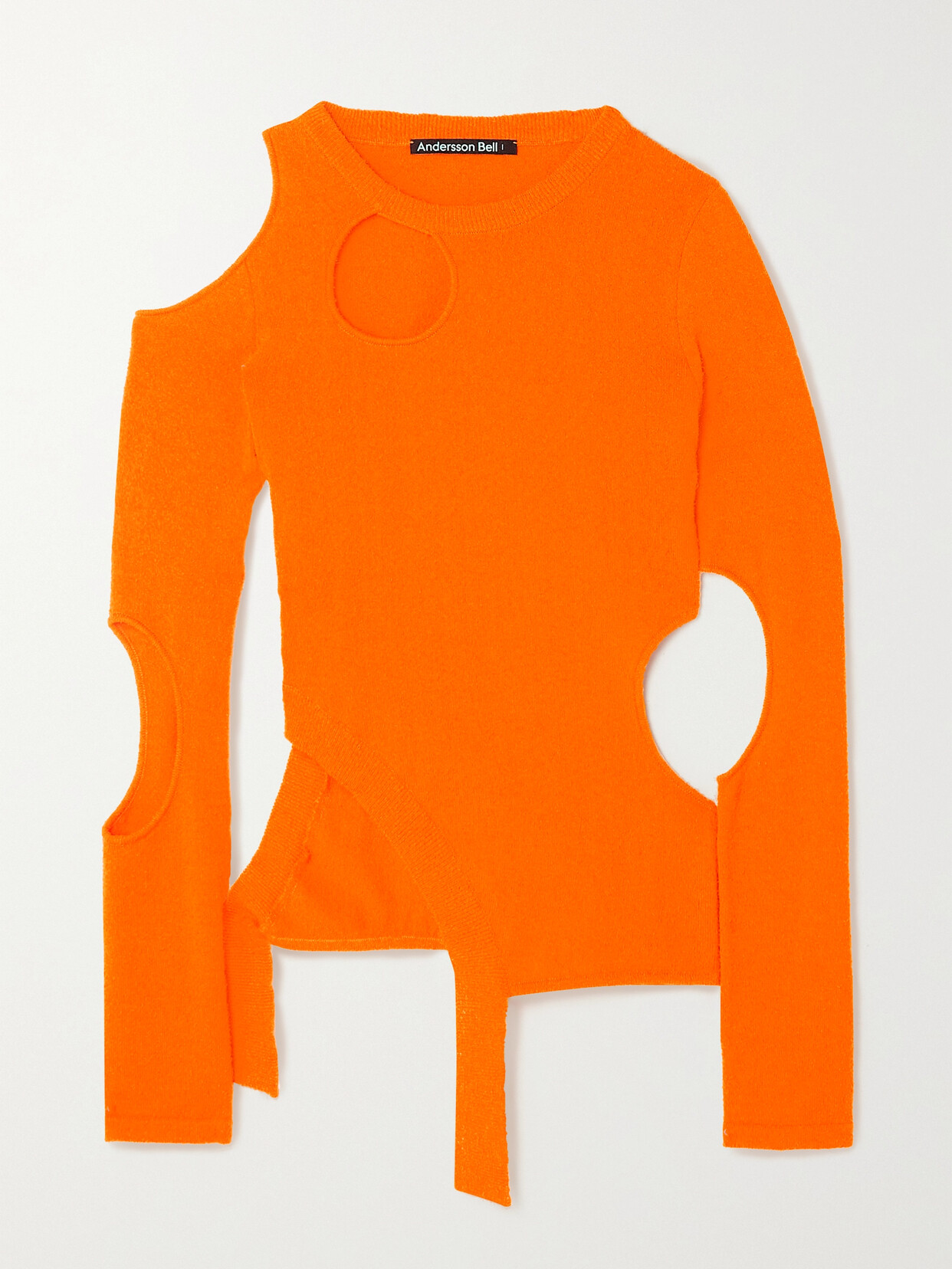 Andersson Bell Bonnie Asymmetric Cutout Slub Cotton Top In Orange 