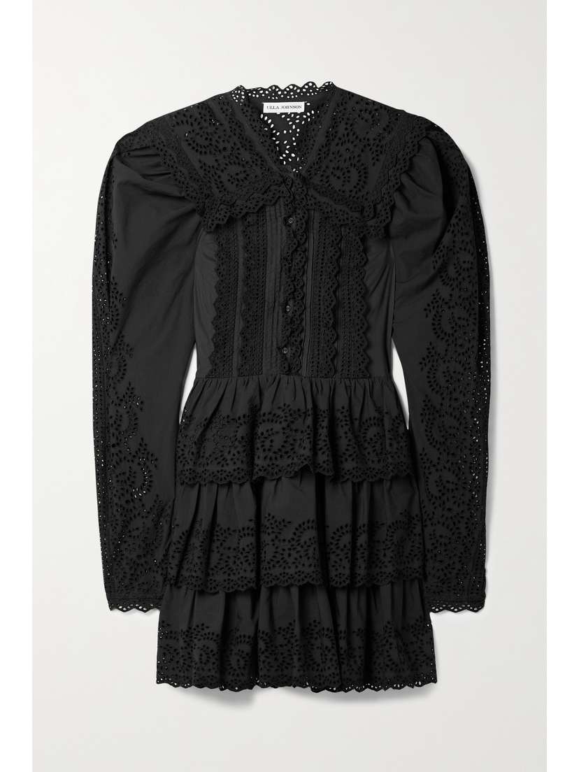 Ulla Johnson Aster Tiered Broderie Anglaise Cotton-poplin Mini Dress