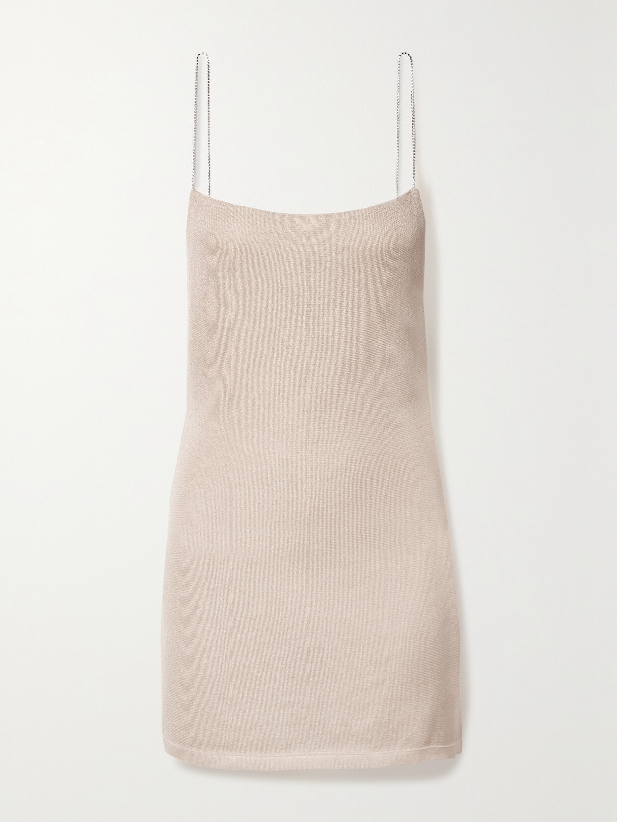 GAUGE81 Hira Open-back Crystal-embellished Stretch-knit Mini Dress - Neutrals