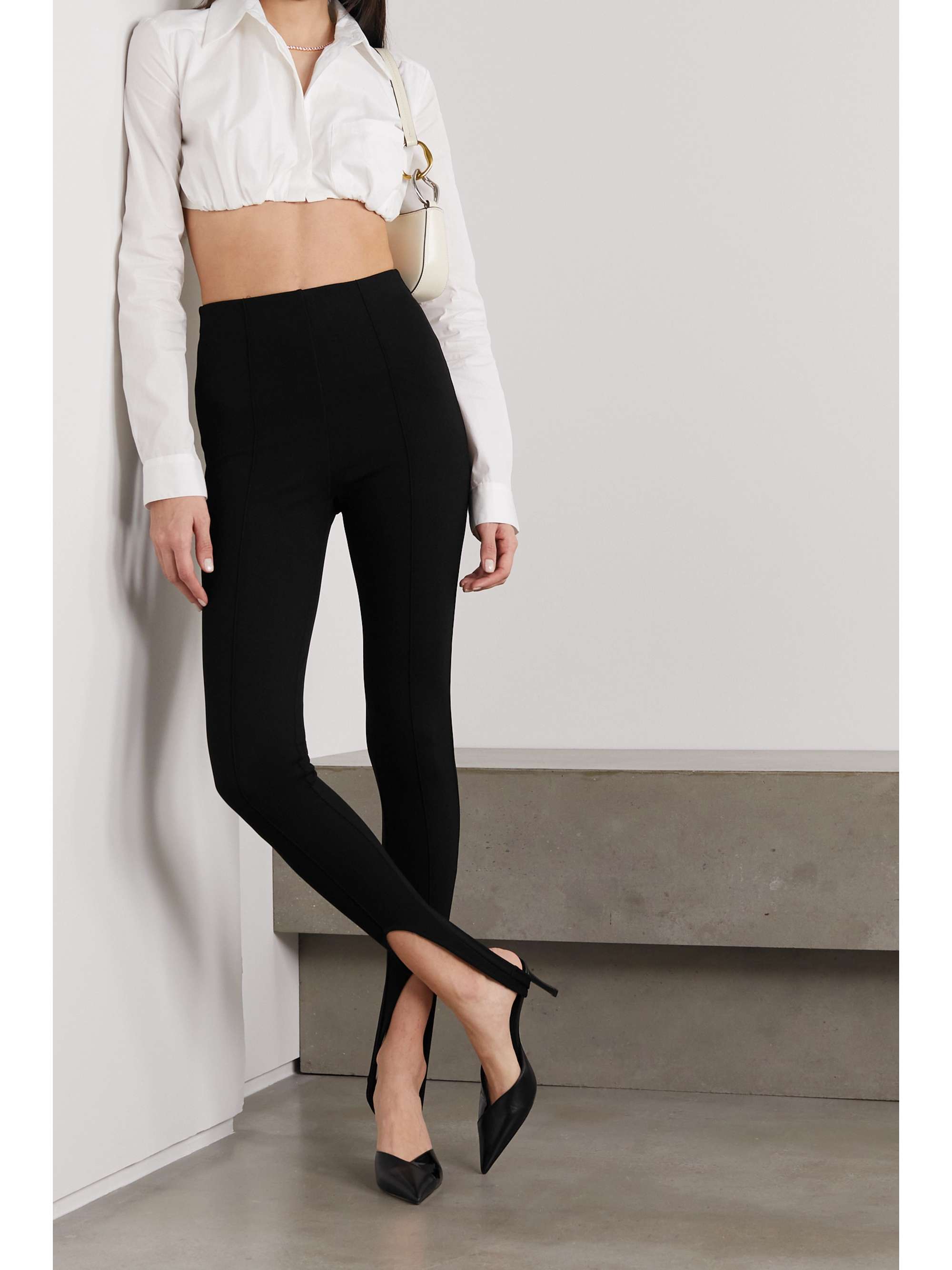 Black Covelo ribbed stretch-jersey 