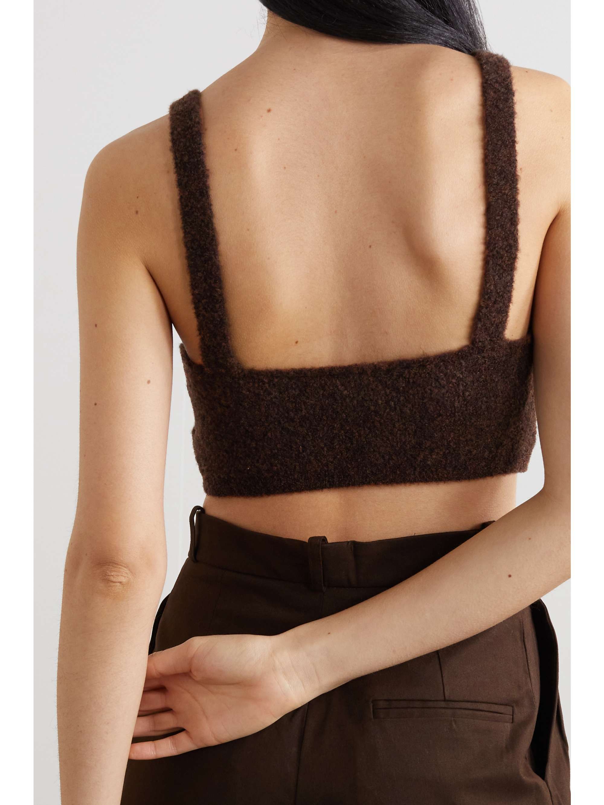 NANUSHKA Zosia bouclé-knit merino wool-blend top