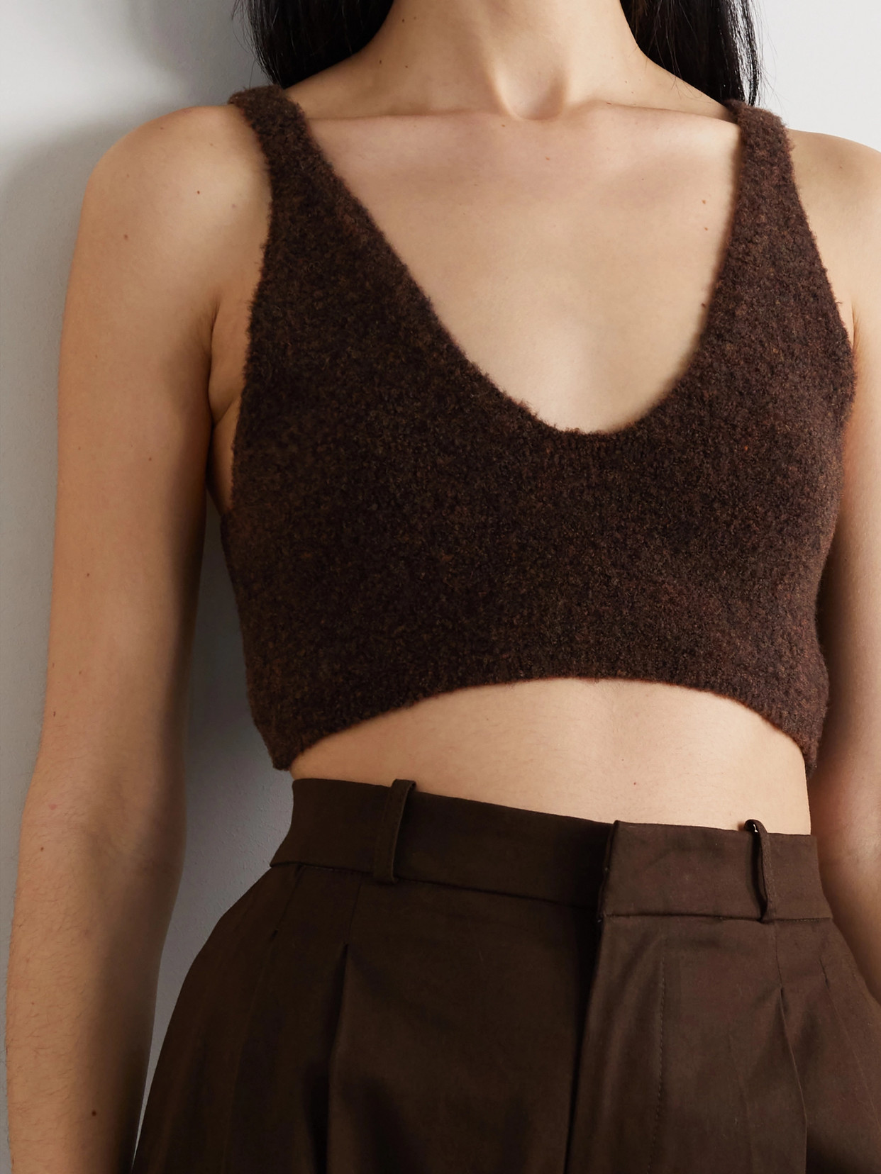 Zosia Bouclé-Knit Merino Wool-Blend Top