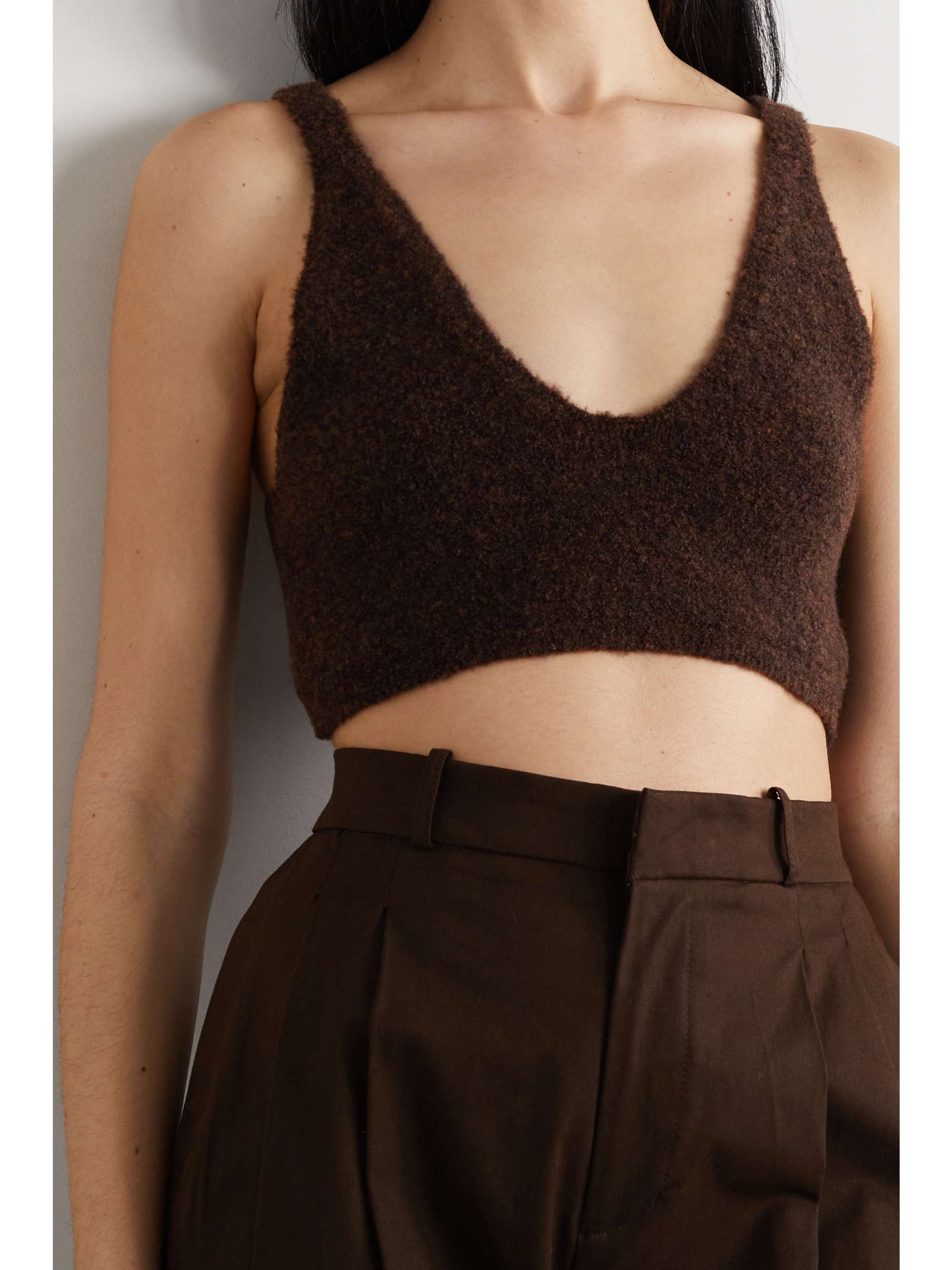 NANUSHKA Zosia bouclé-knit merino wool-blend top