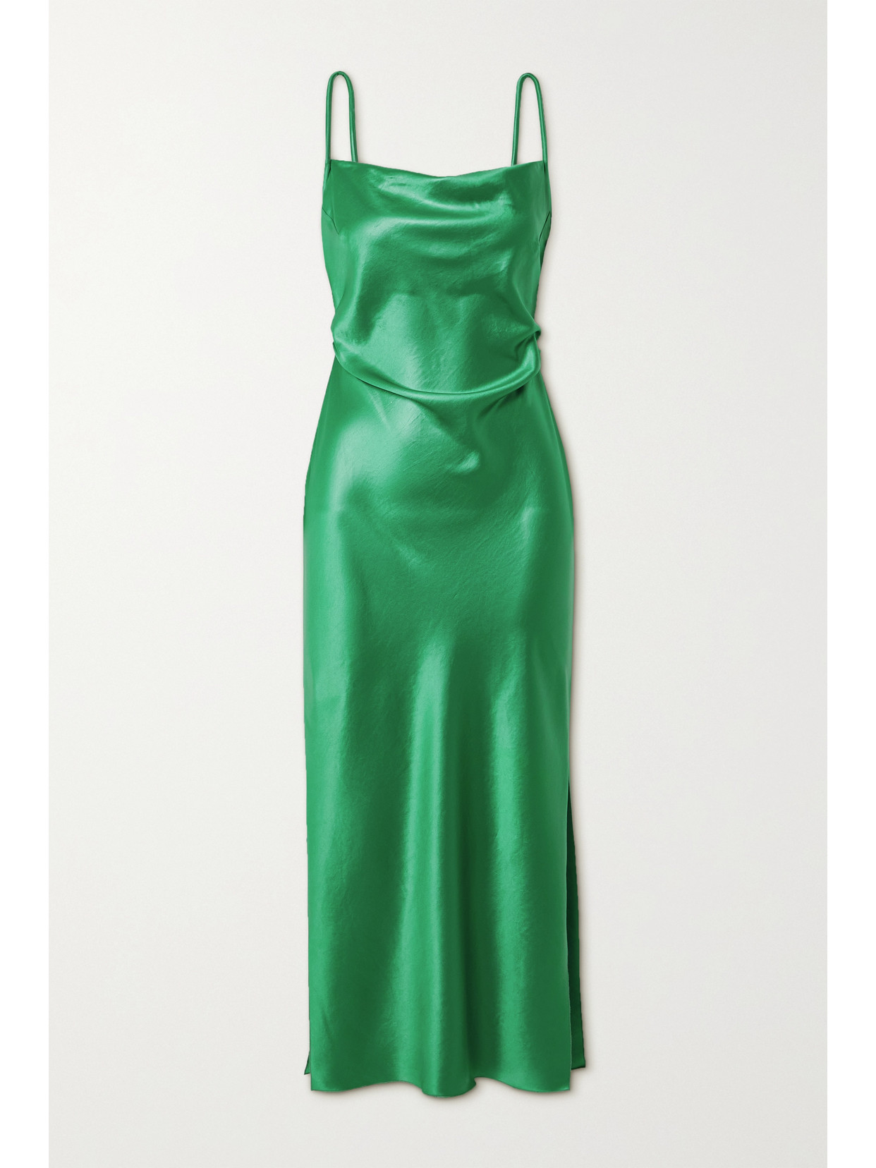 Nanushka Irma Open-back Satin Midi Dress - Green