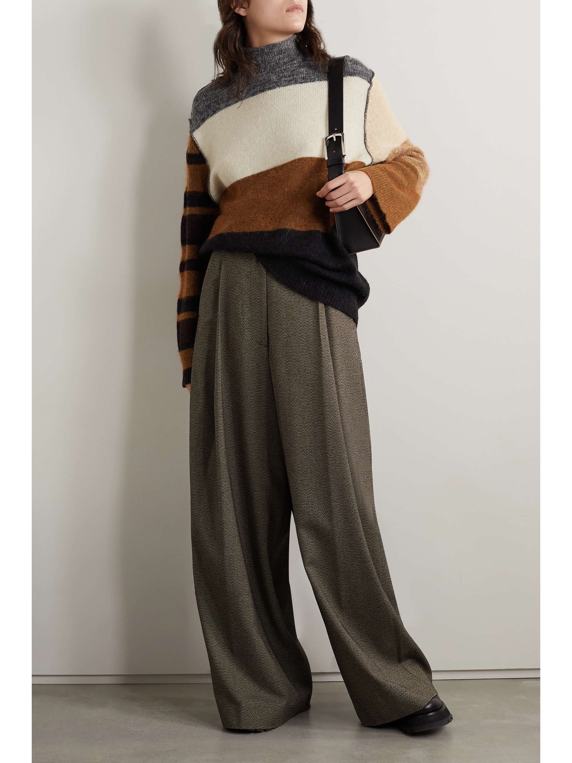 ACNE STUDIOS Striped wool-blend turtleneck sweater